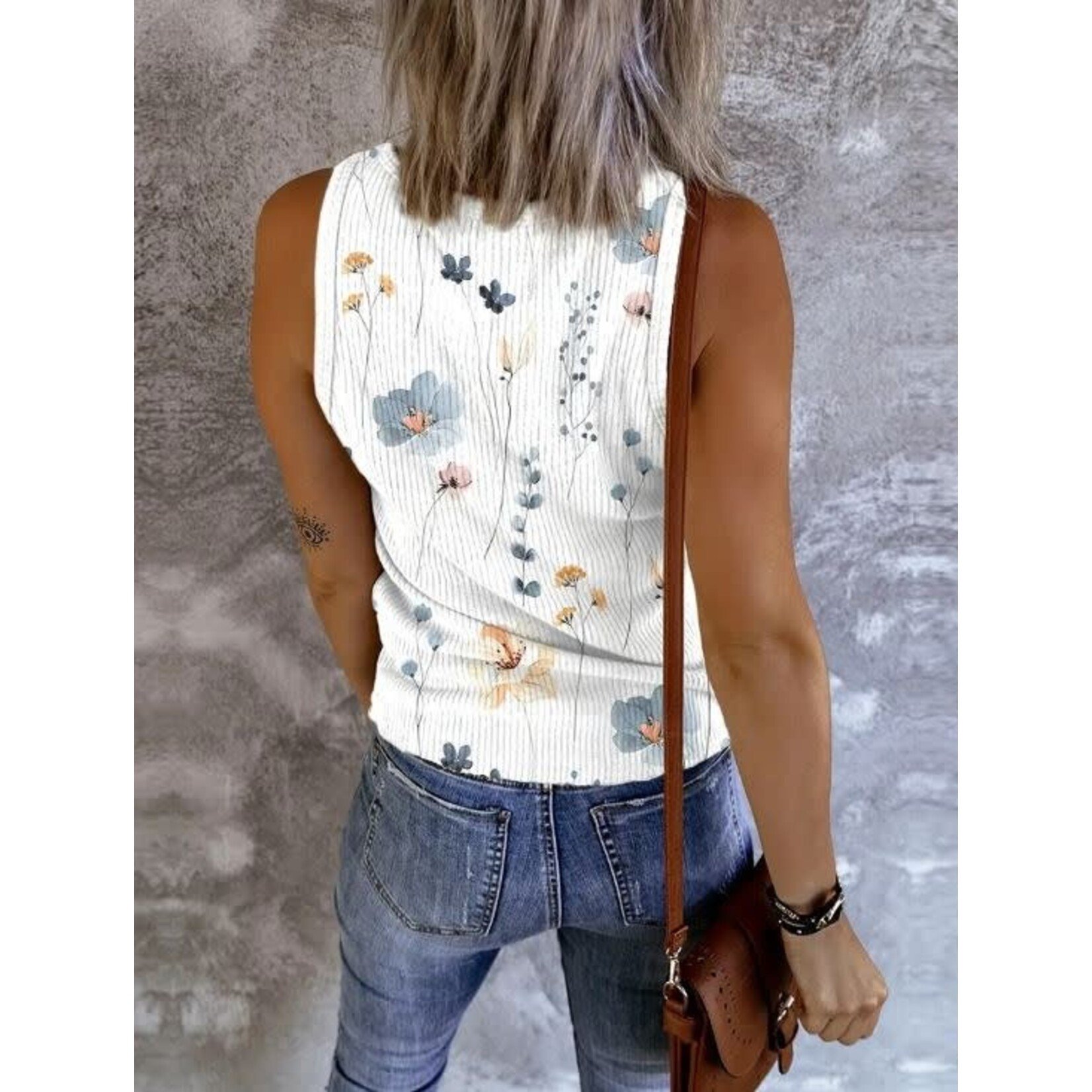 GGS Rory Floral Tank Top White