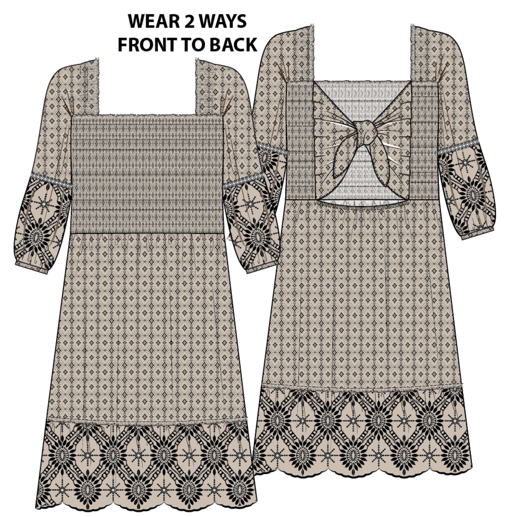 Tribal Wear 2 Ways Embroidered Dress