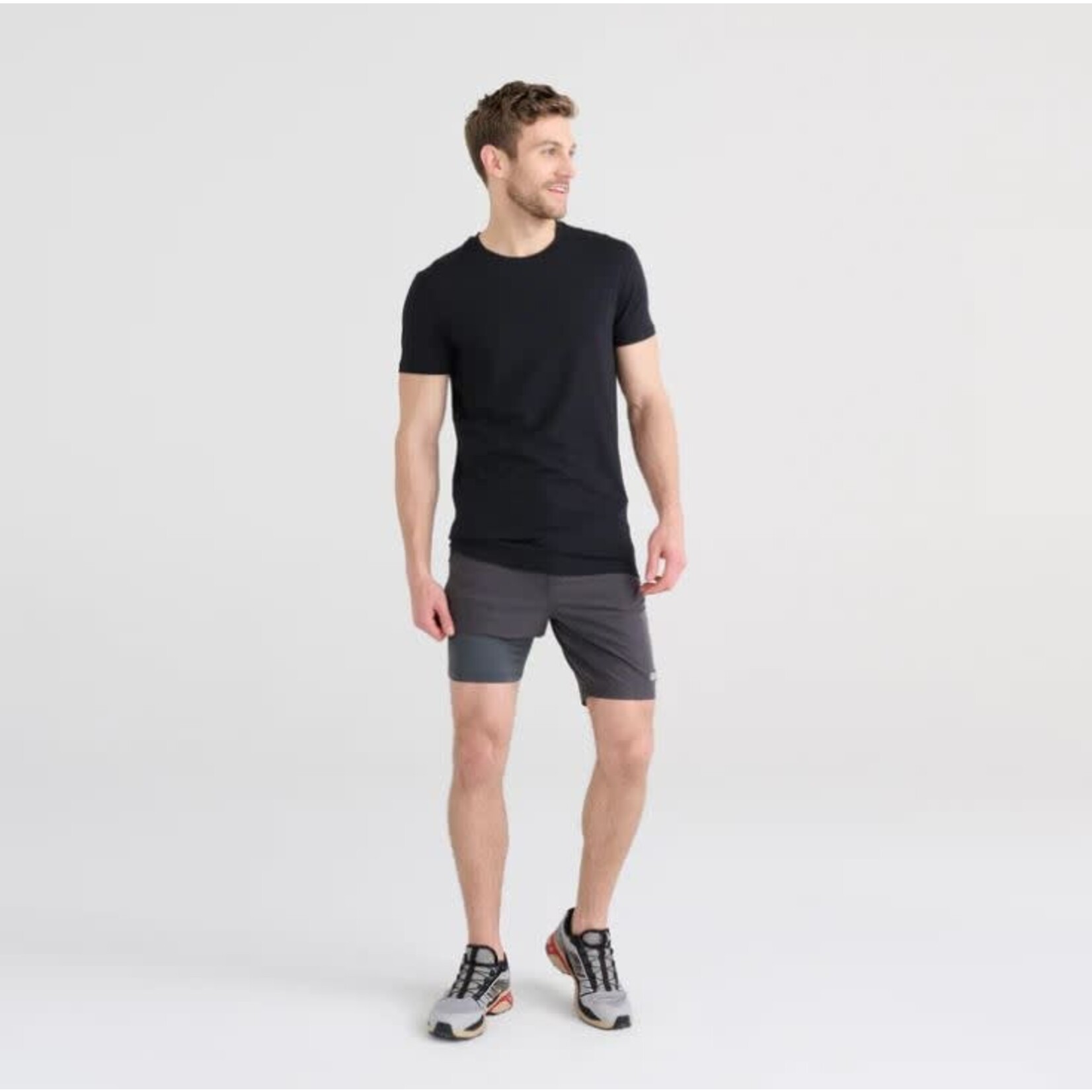SAXX Go To Town 2 In 1 9" Shorts Faded Black