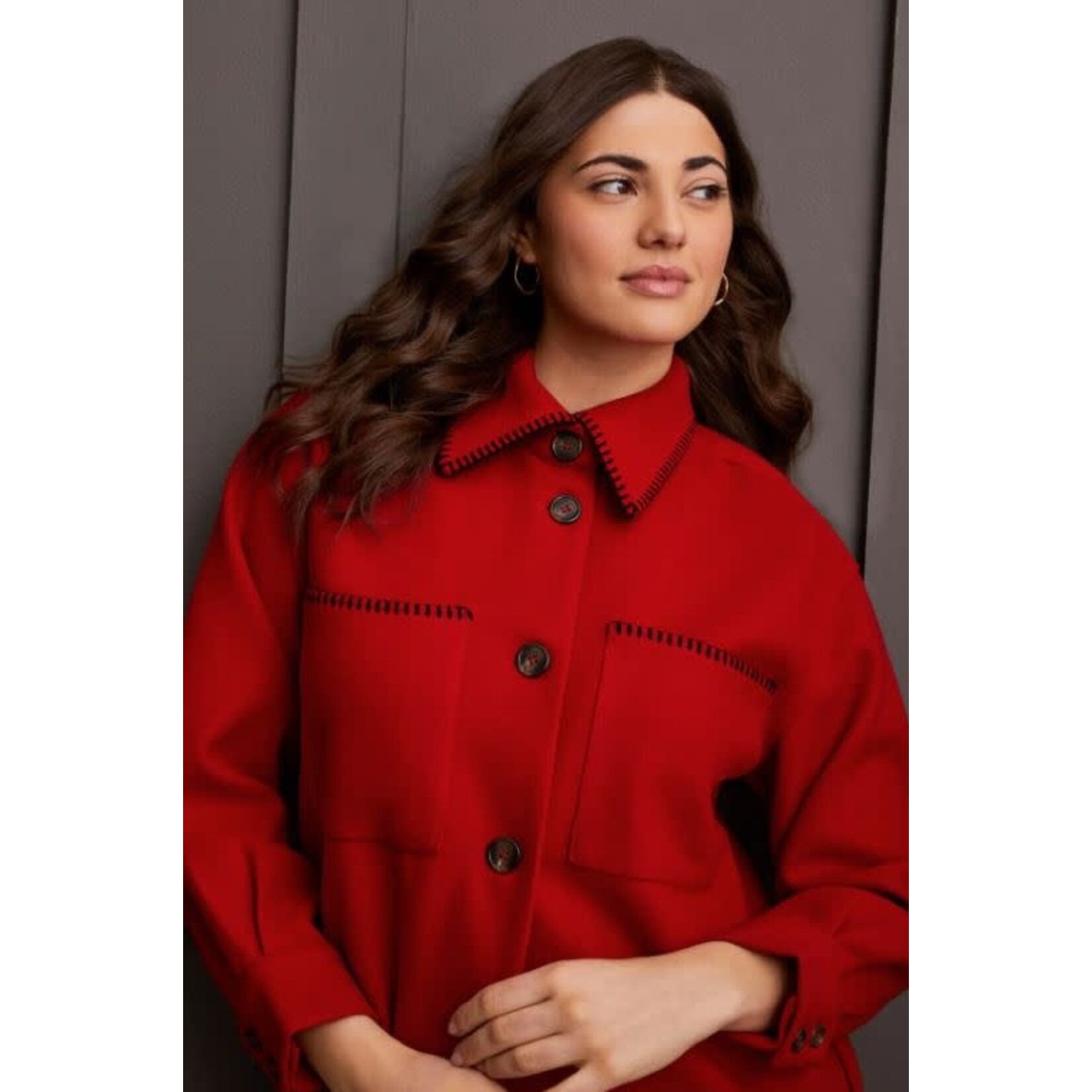 Tribal Blanket Stitch Coat