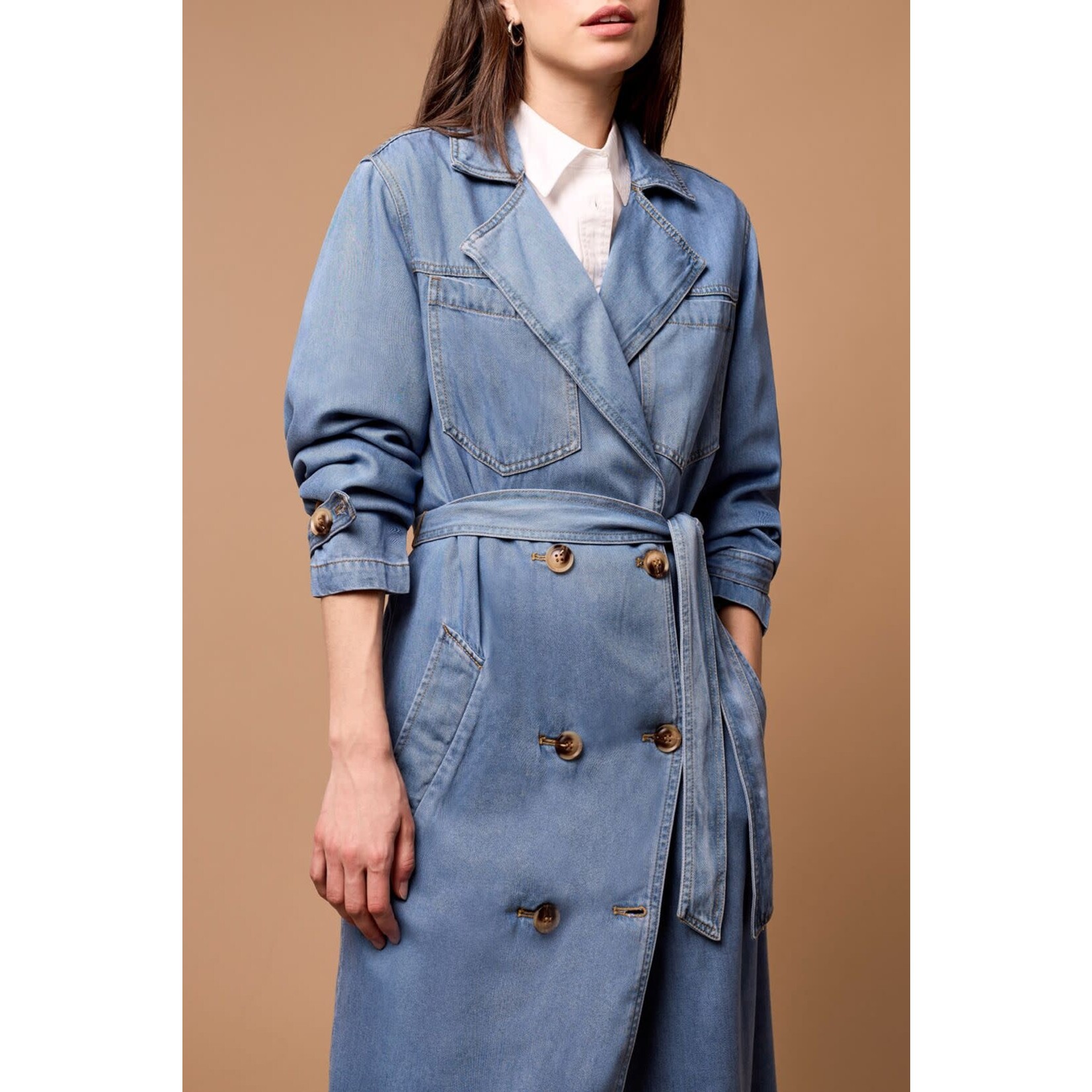 Tribal Denim Trench