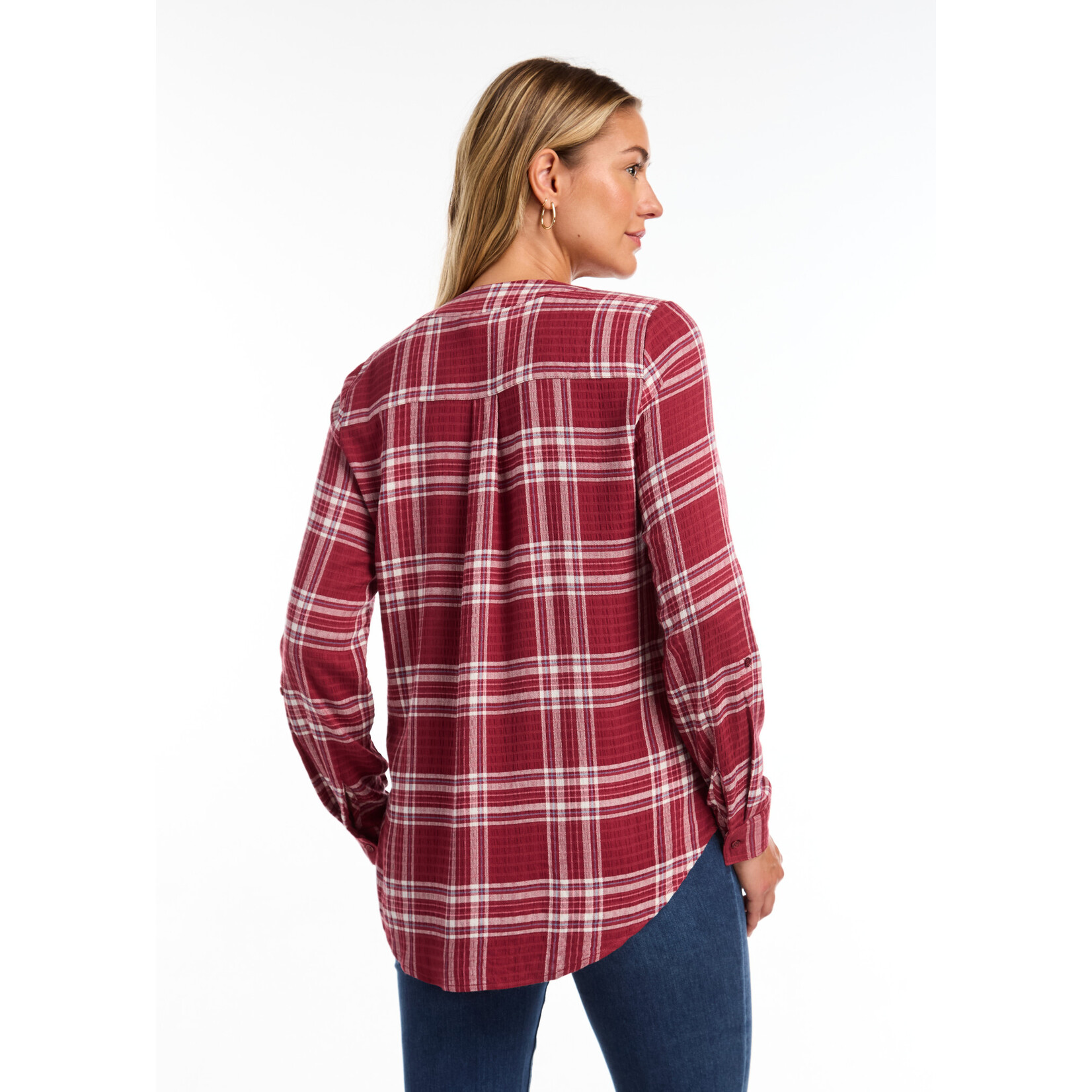 FDJ Popover Check Textured Tunic