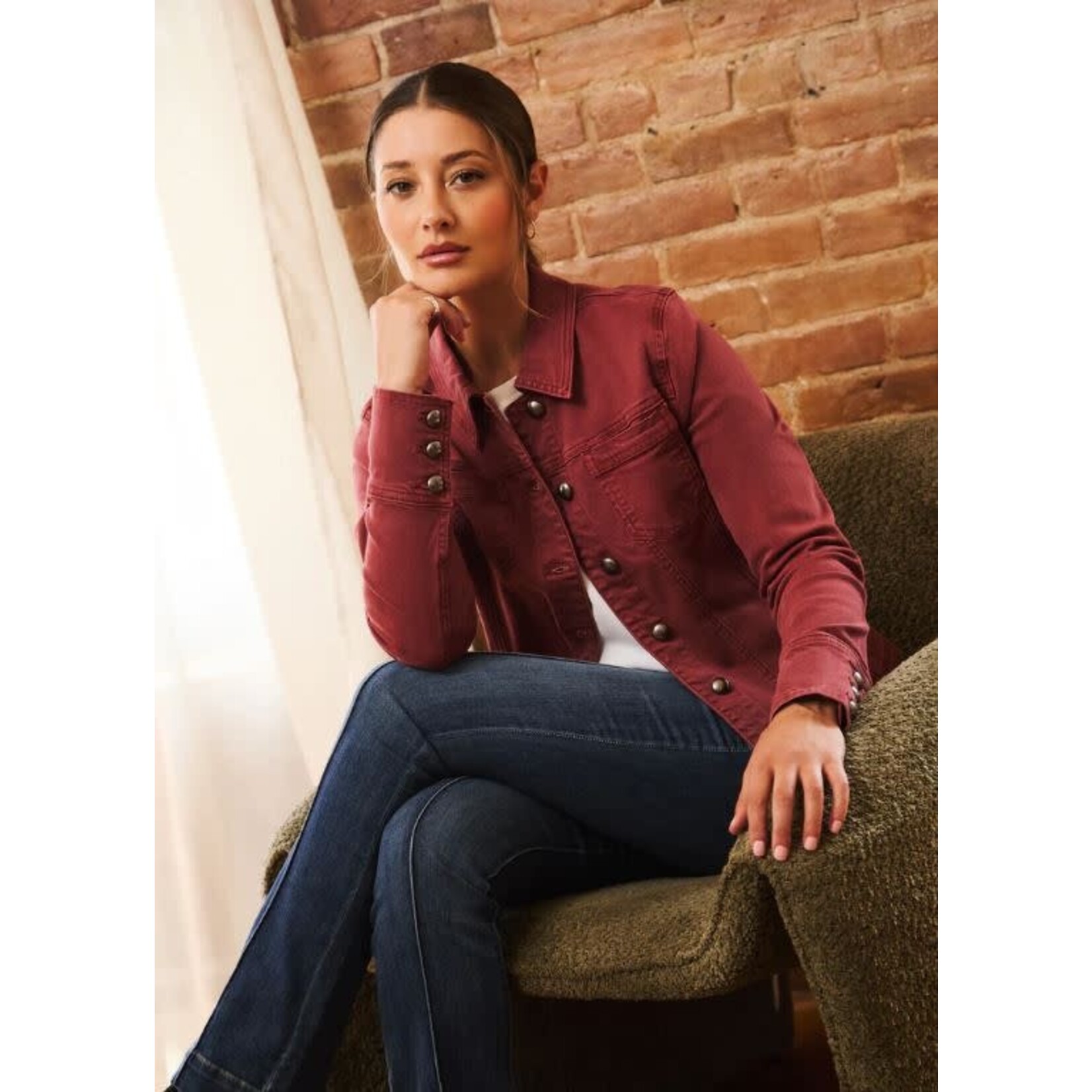 FDJ Flare Crop Denim Jacket