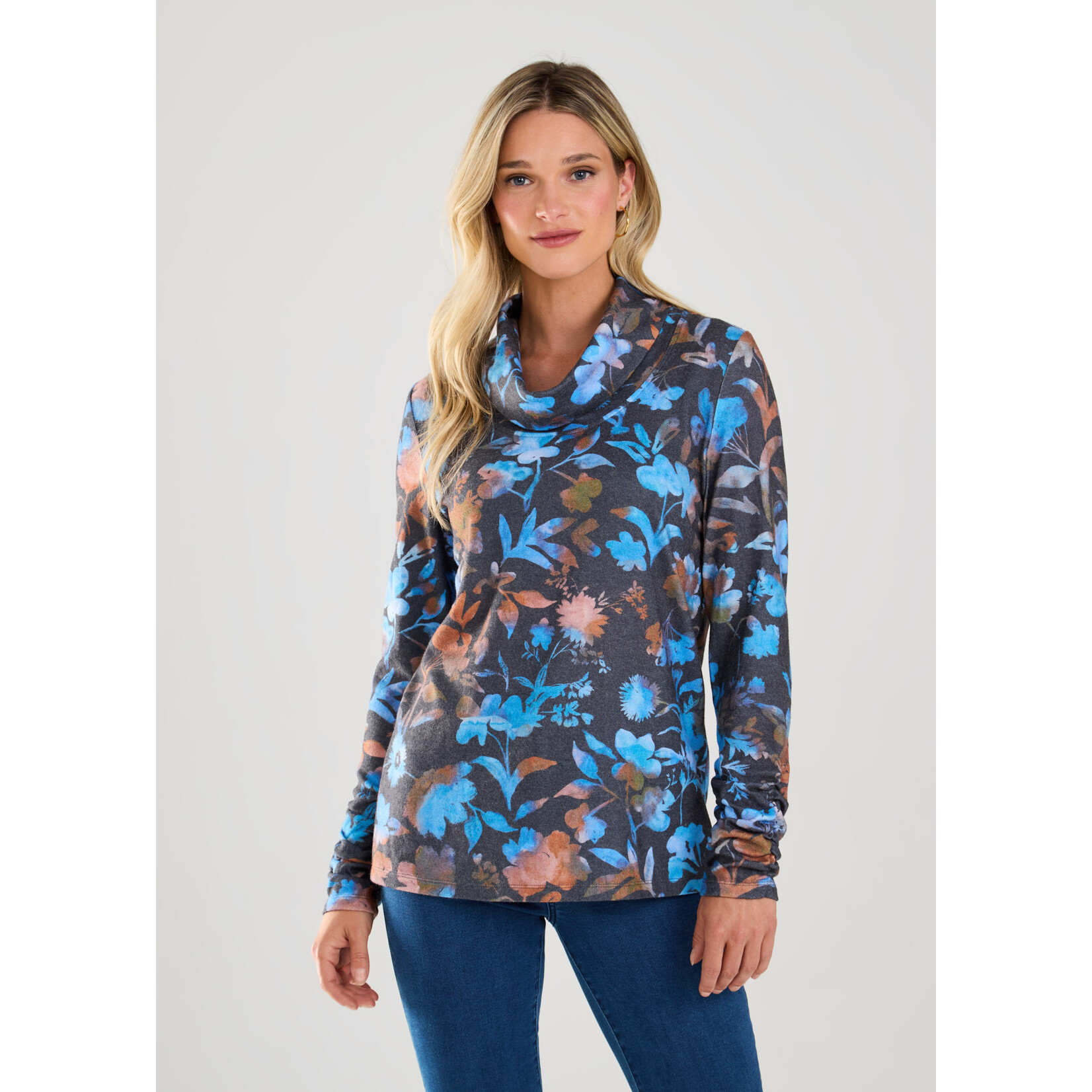 FDJ Long Sleeve Cowl Neck Top