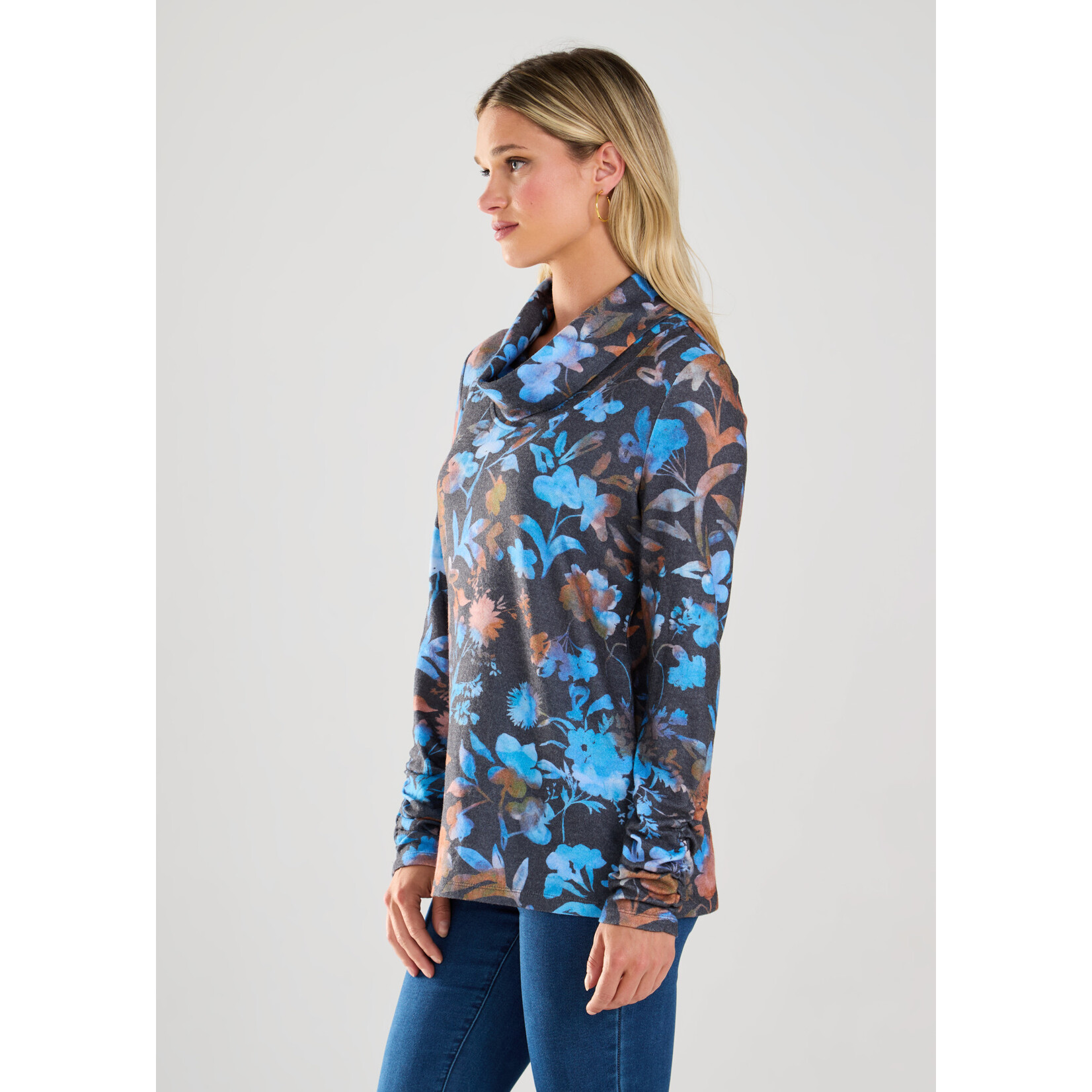 FDJ Long Sleeve Cowl Neck Top