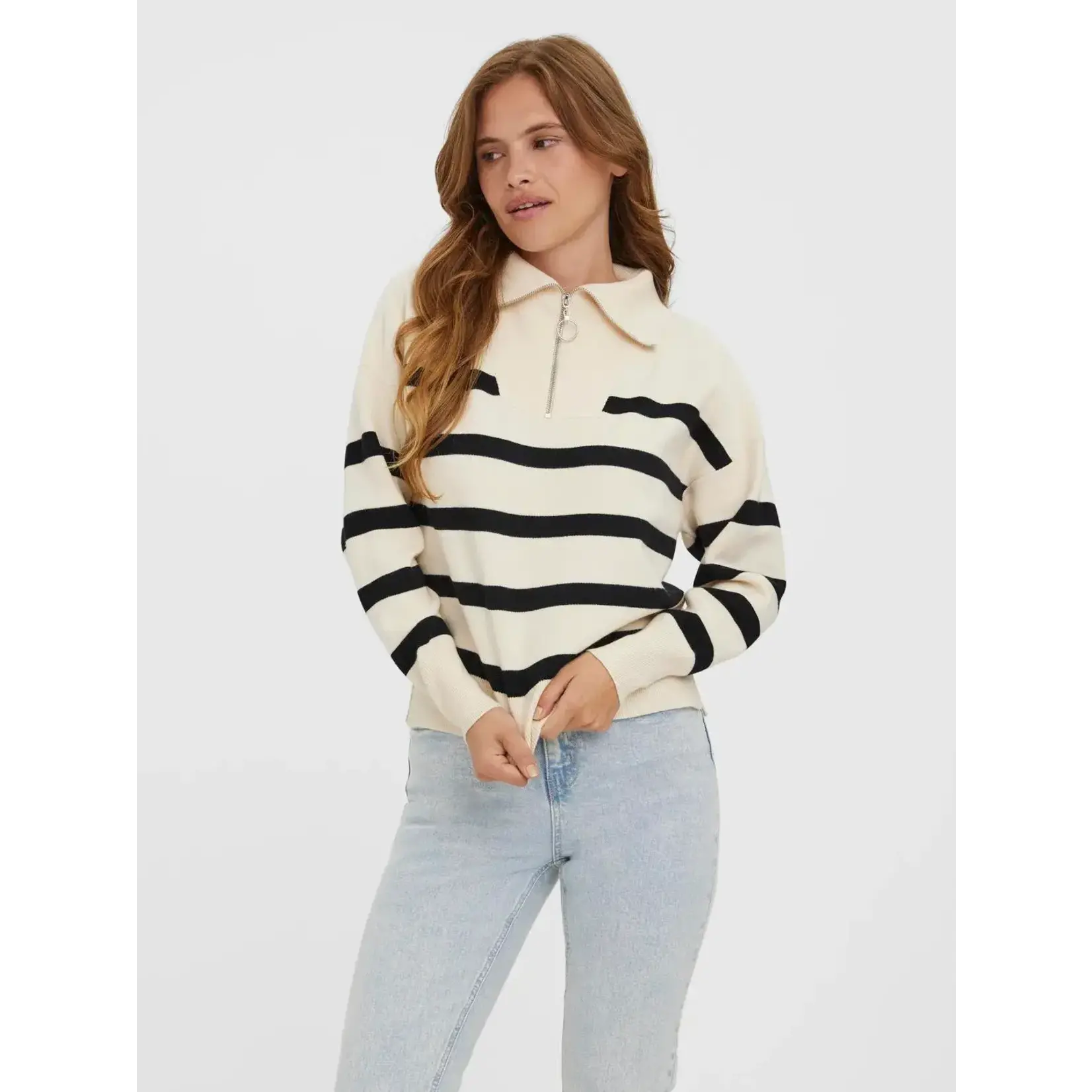 Vero Moda Saba Stripe High Neck Sweater