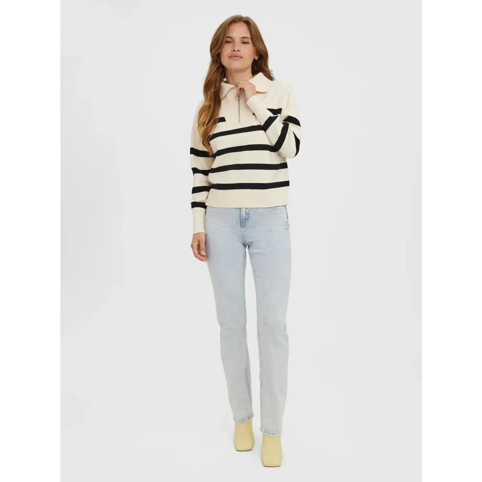 Vero Moda Saba Stripe High Neck Sweater
