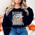 Royal Blush Checkered Nightmare Before Coffee Sweatshirt Black