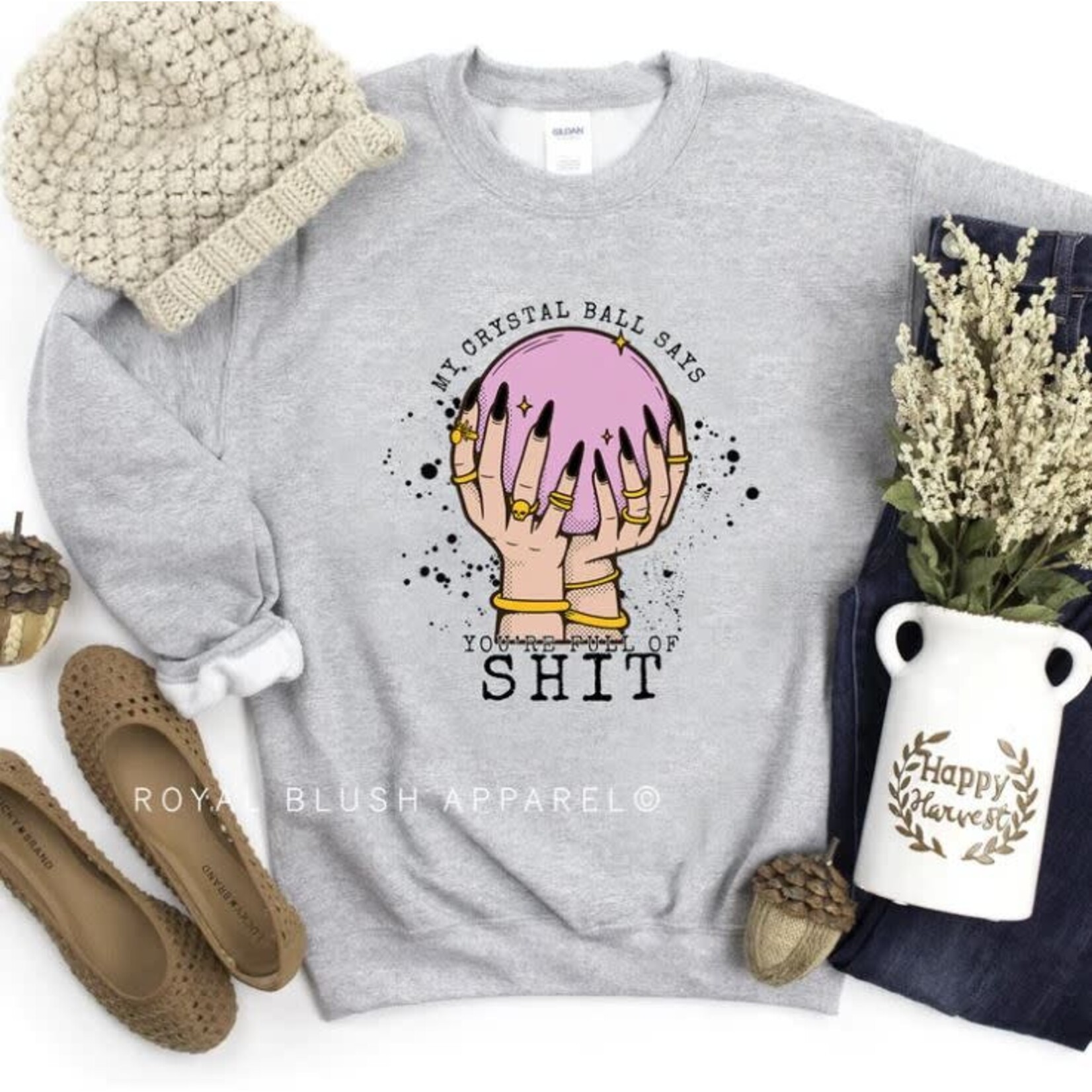 Royal Blush My Crystal Ball Sweatshirt Sport Grey