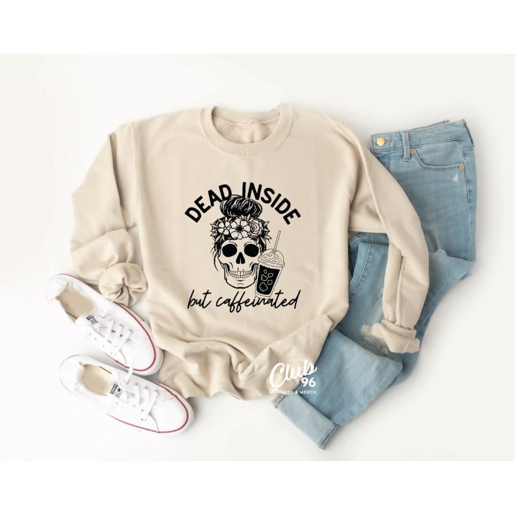 Blonde Ambition Dead Inside Classic Crew Sand