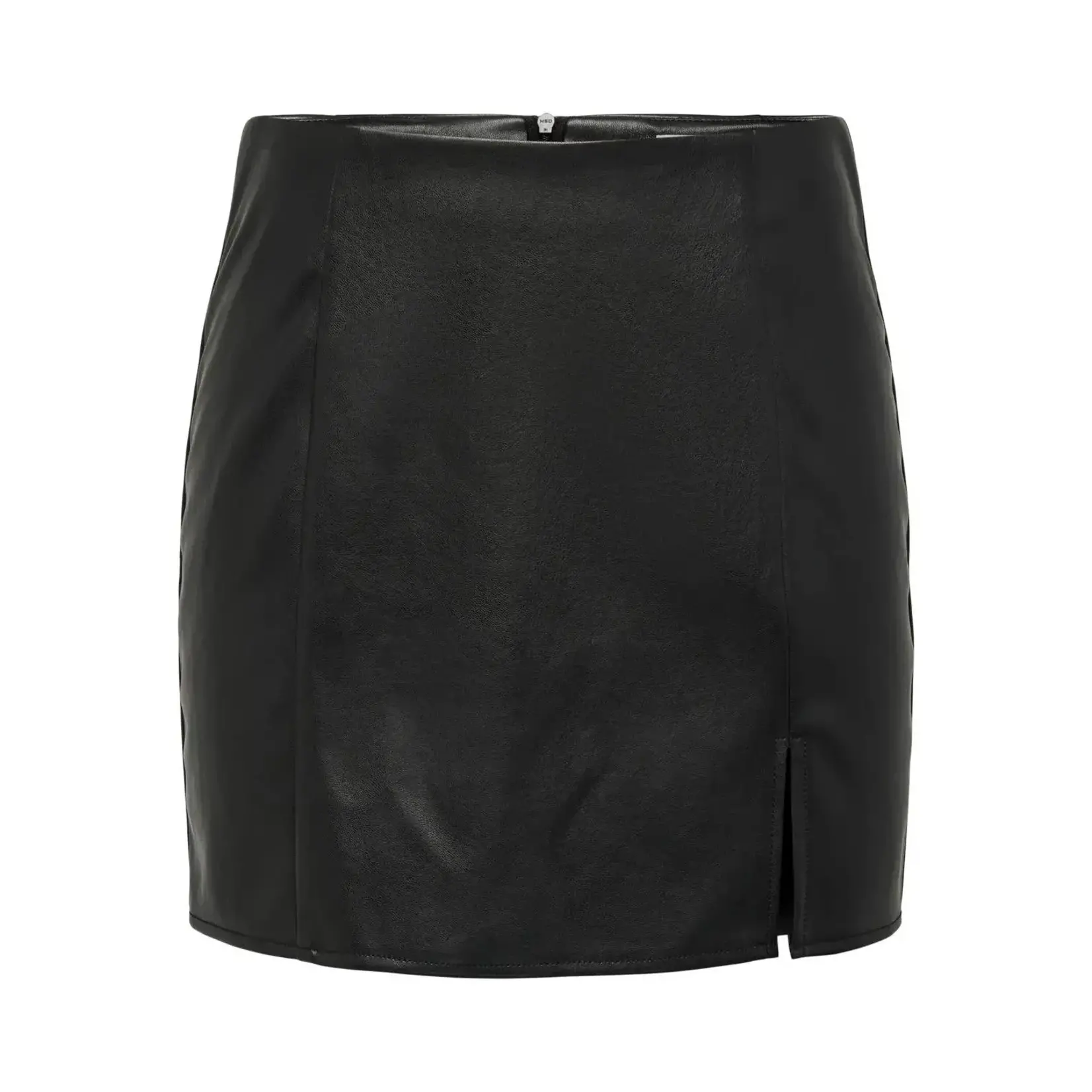 Only Leni Faux Leather Slit Skirt
