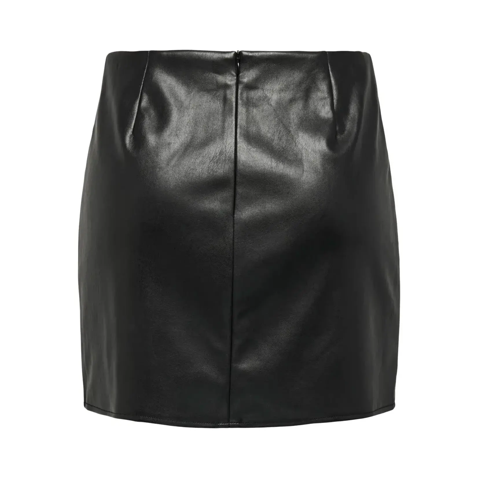 Only Leni Faux Leather Slit Skirt