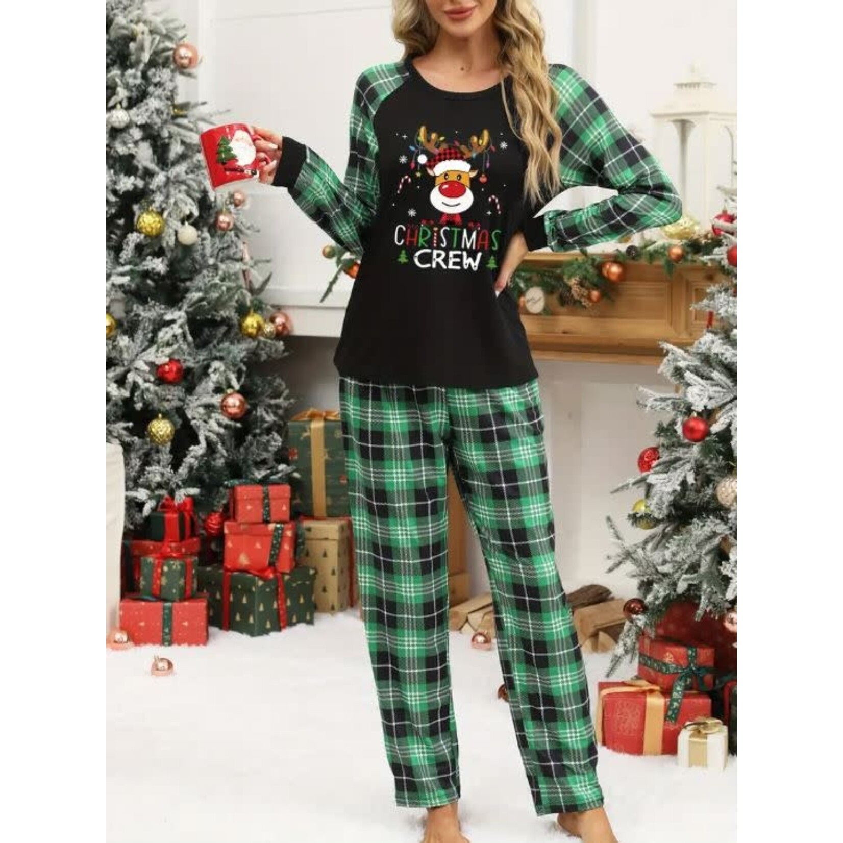 GGS Christmas Crew PJ Set Green
