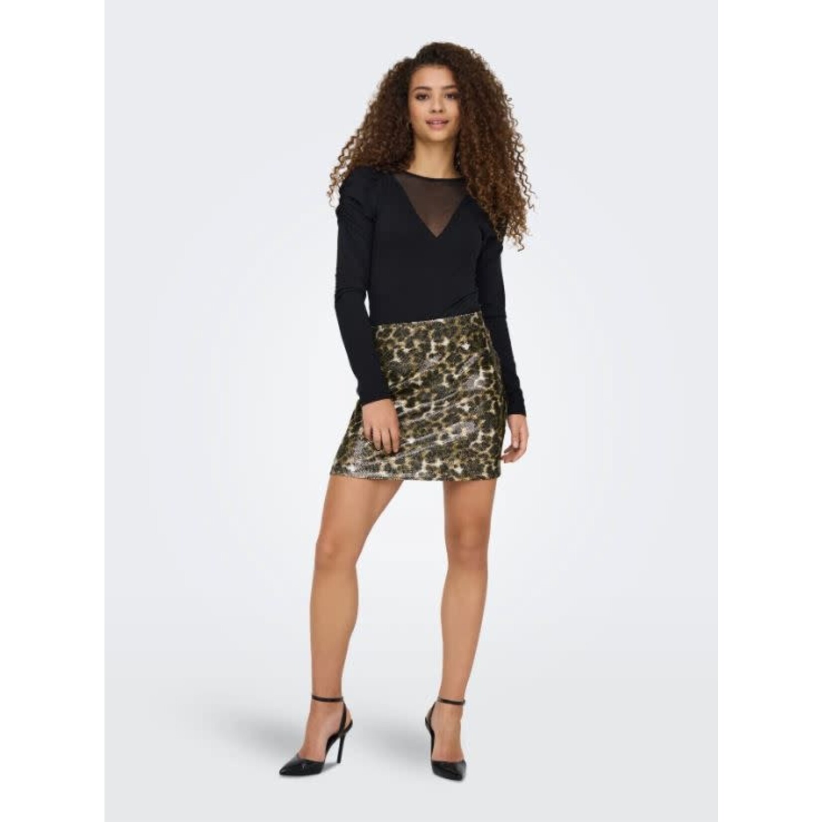 Only Leo Sequins Short Skirt
