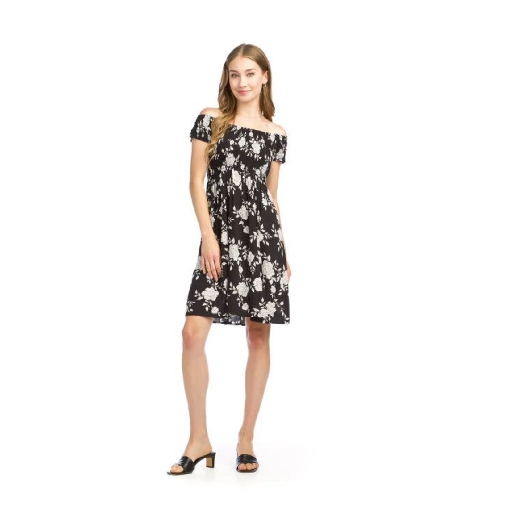 Papillon Smocked Floral Off The Shoulder Dress
