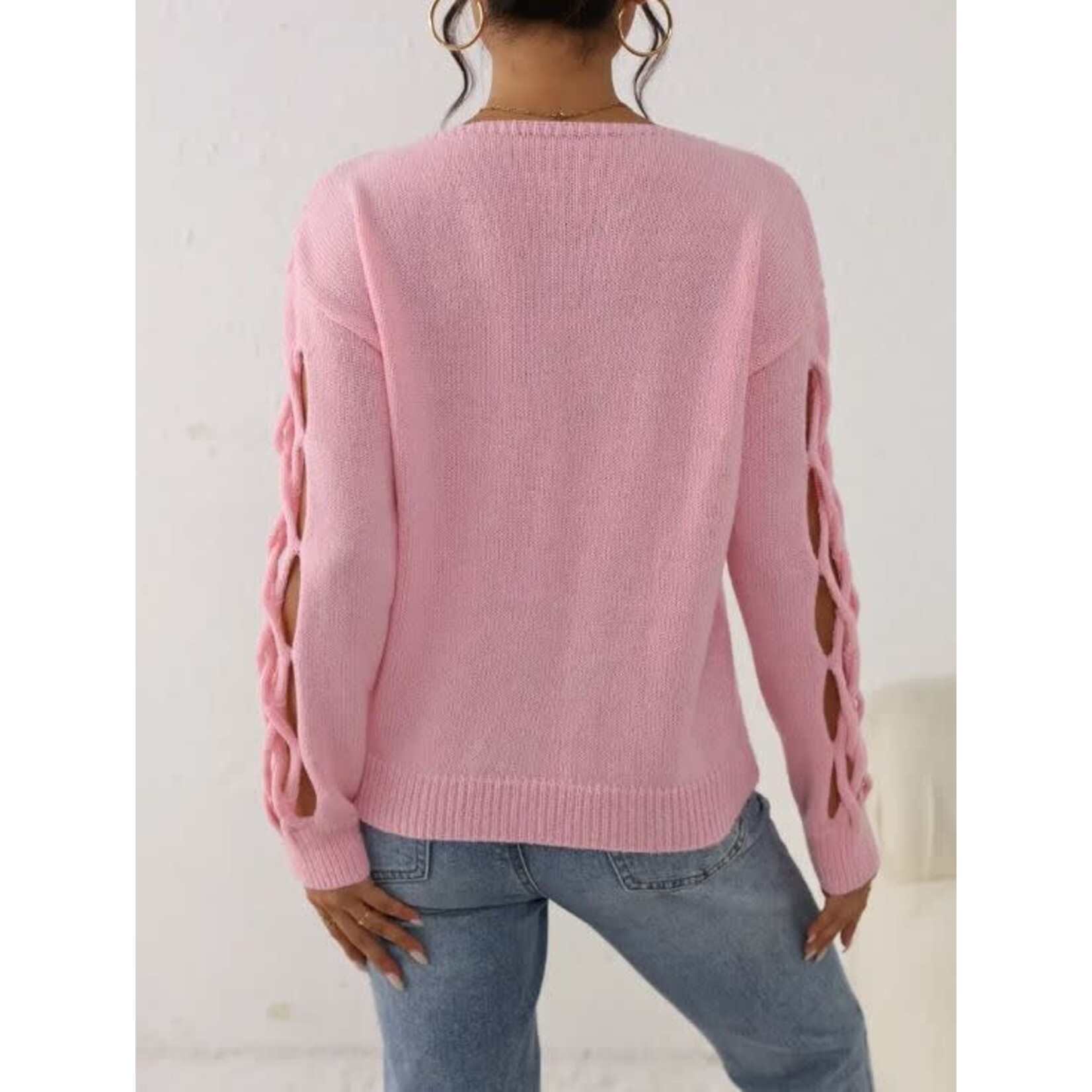 GGS Marti Sleeve Cutout Sweater Pink