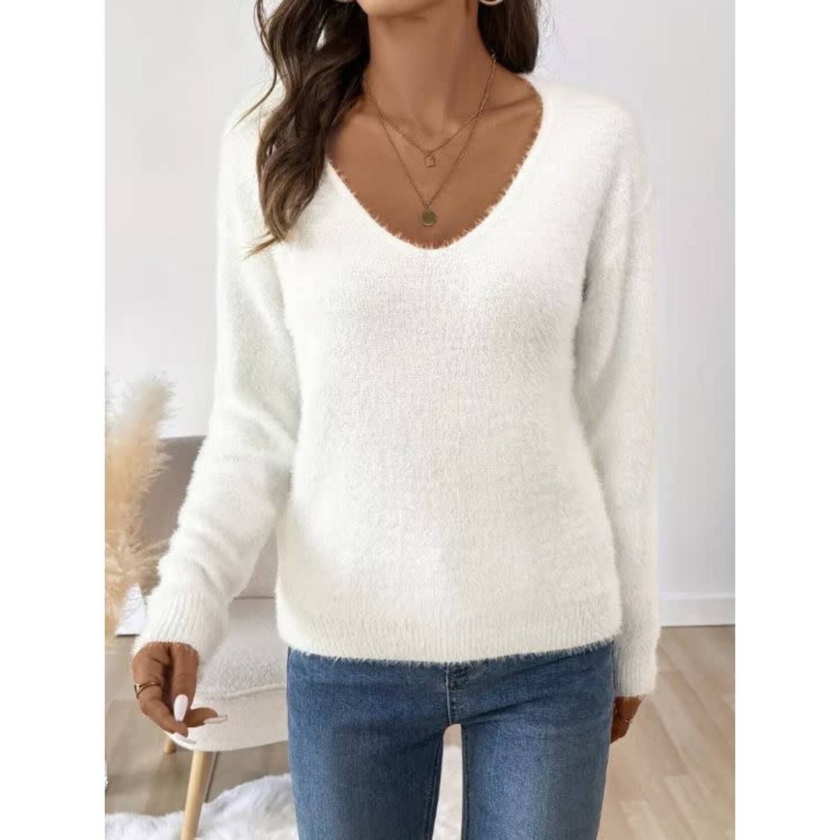 GGS Matilda V-Neck Sweater White