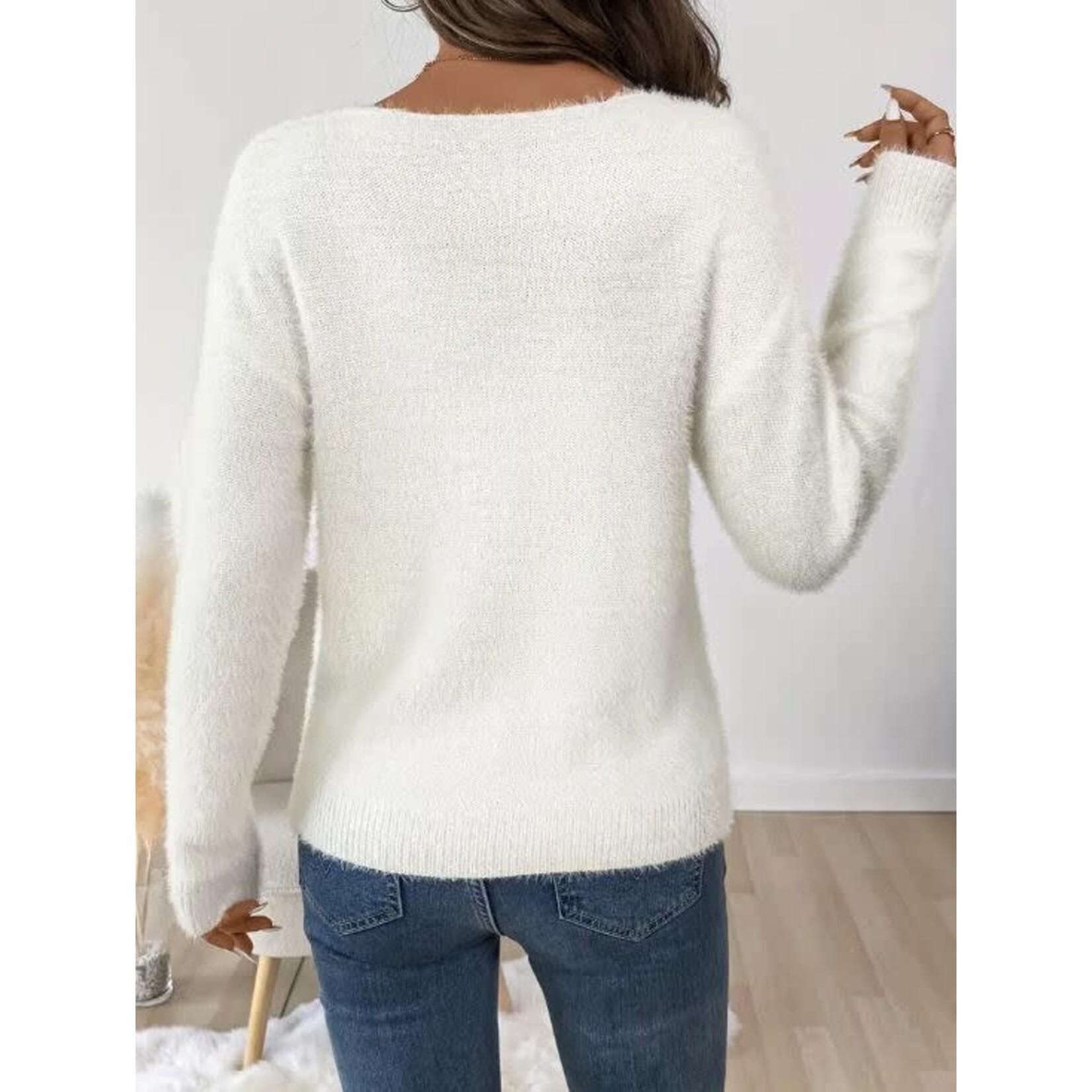 GGS Matilda V-Neck Sweater White