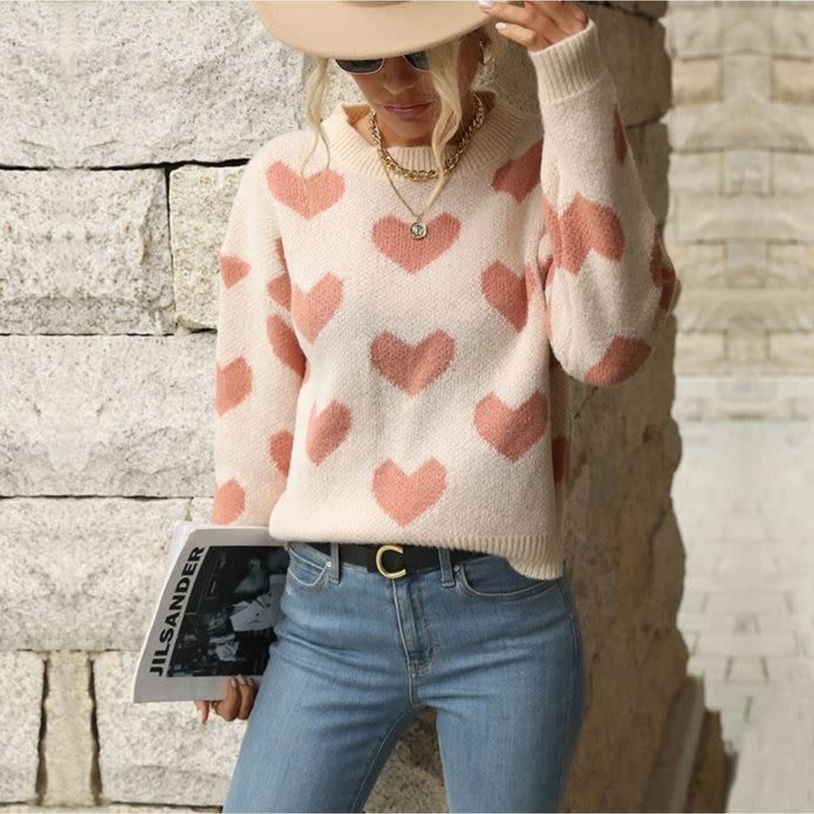 GGS Heart Print Sweater