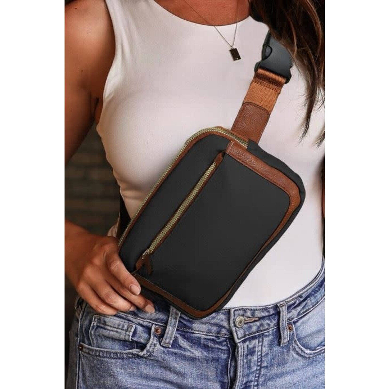 GGS Adjustable Strap Faux Leather Belt Bag