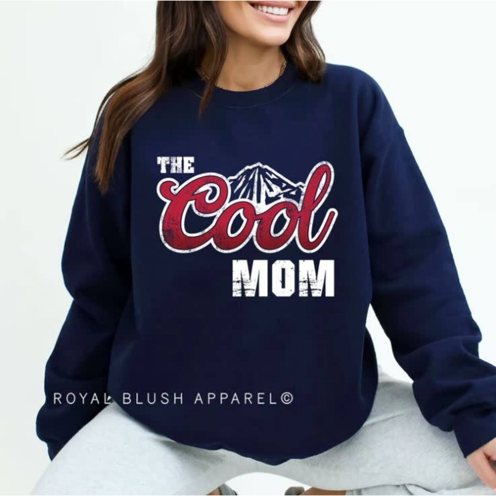 Royal Blush The Cool Mom Sweatshirt Navy