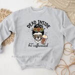 Royal Blush Dead Inside But Caffeinated Sweatshirt Grey