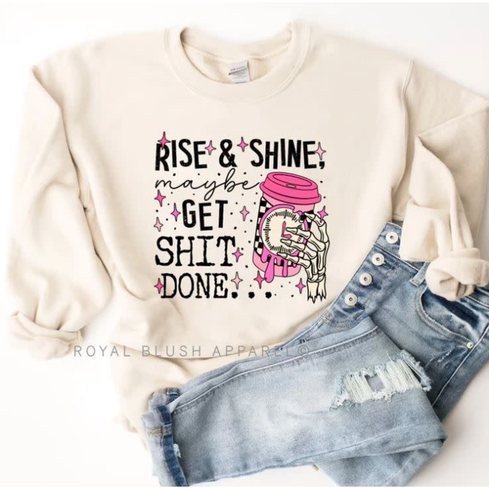 Royal Blush Rise & Shine Sweatshirt Sand