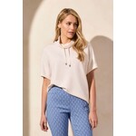 Tribal Short Sleeve Funnel Neck With Drawcord
