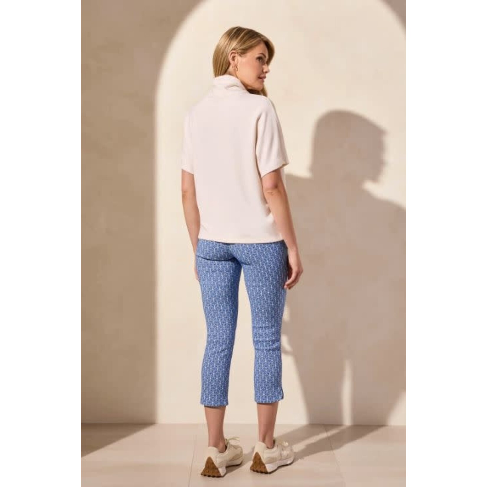 Tribal Short Sleeve Funnel Neck With Drawcord
