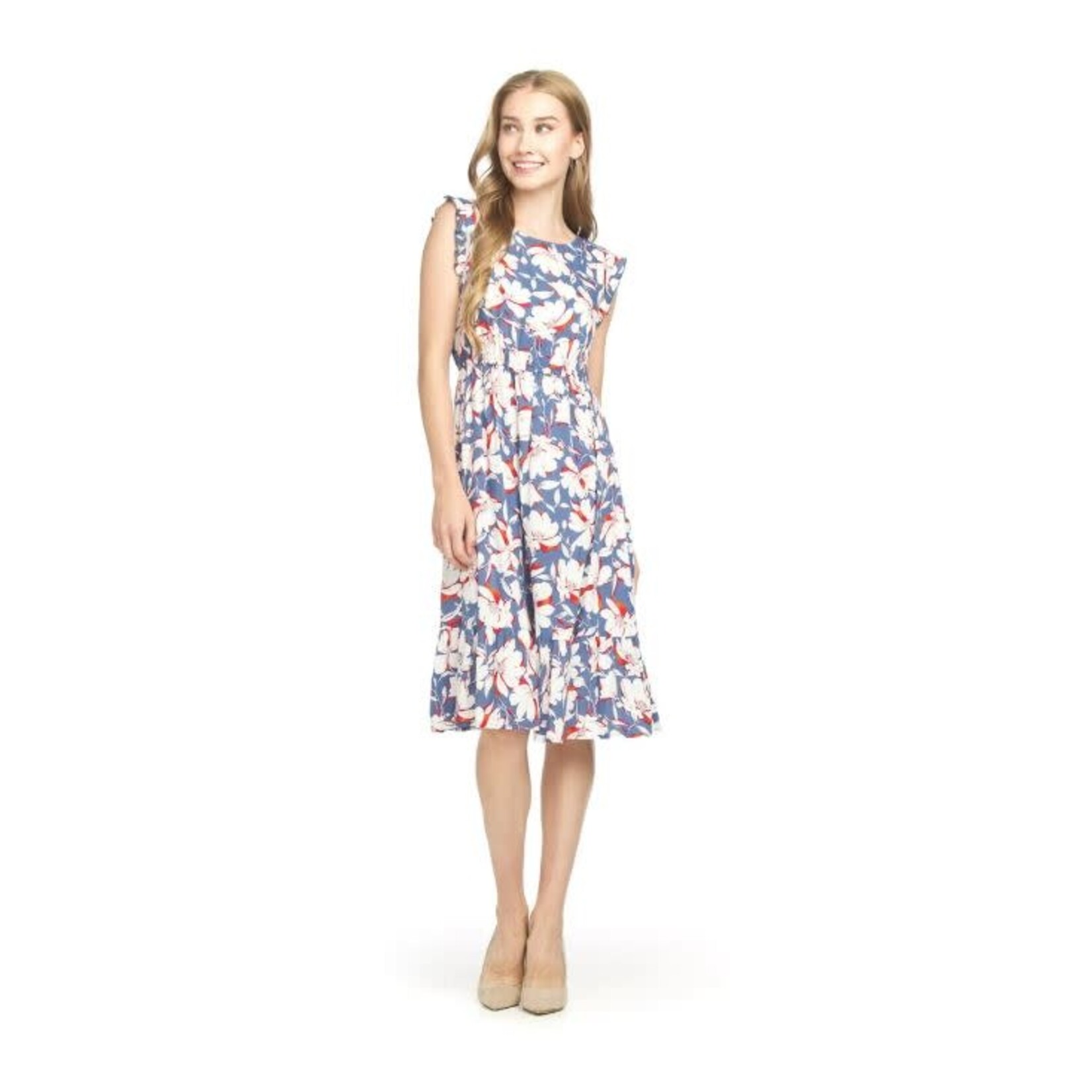 Papillon Floral Ruffle Sleeve Dress