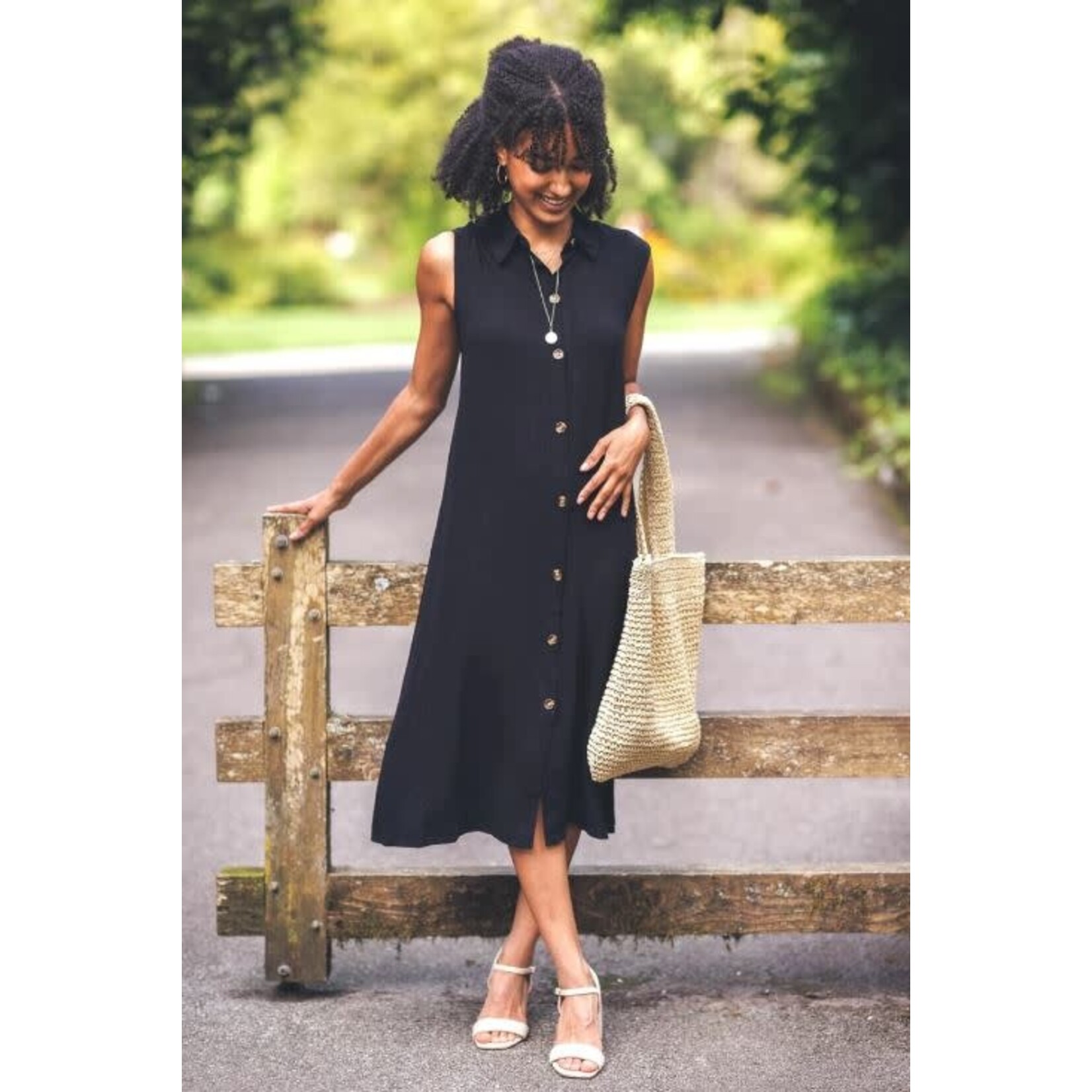 Papillon Sleeveless Button Front Dress