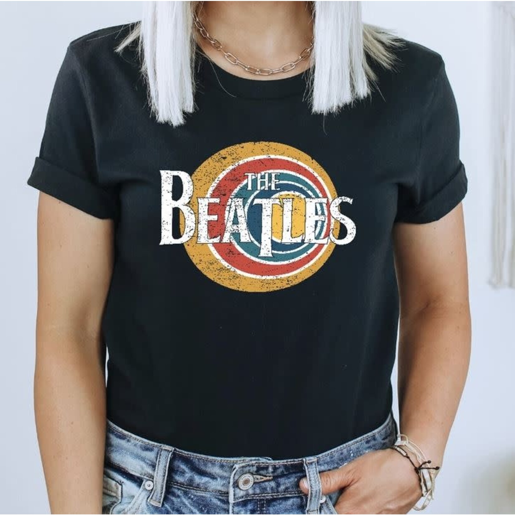 GGS The Beatles Retro Logo Band Tee Black