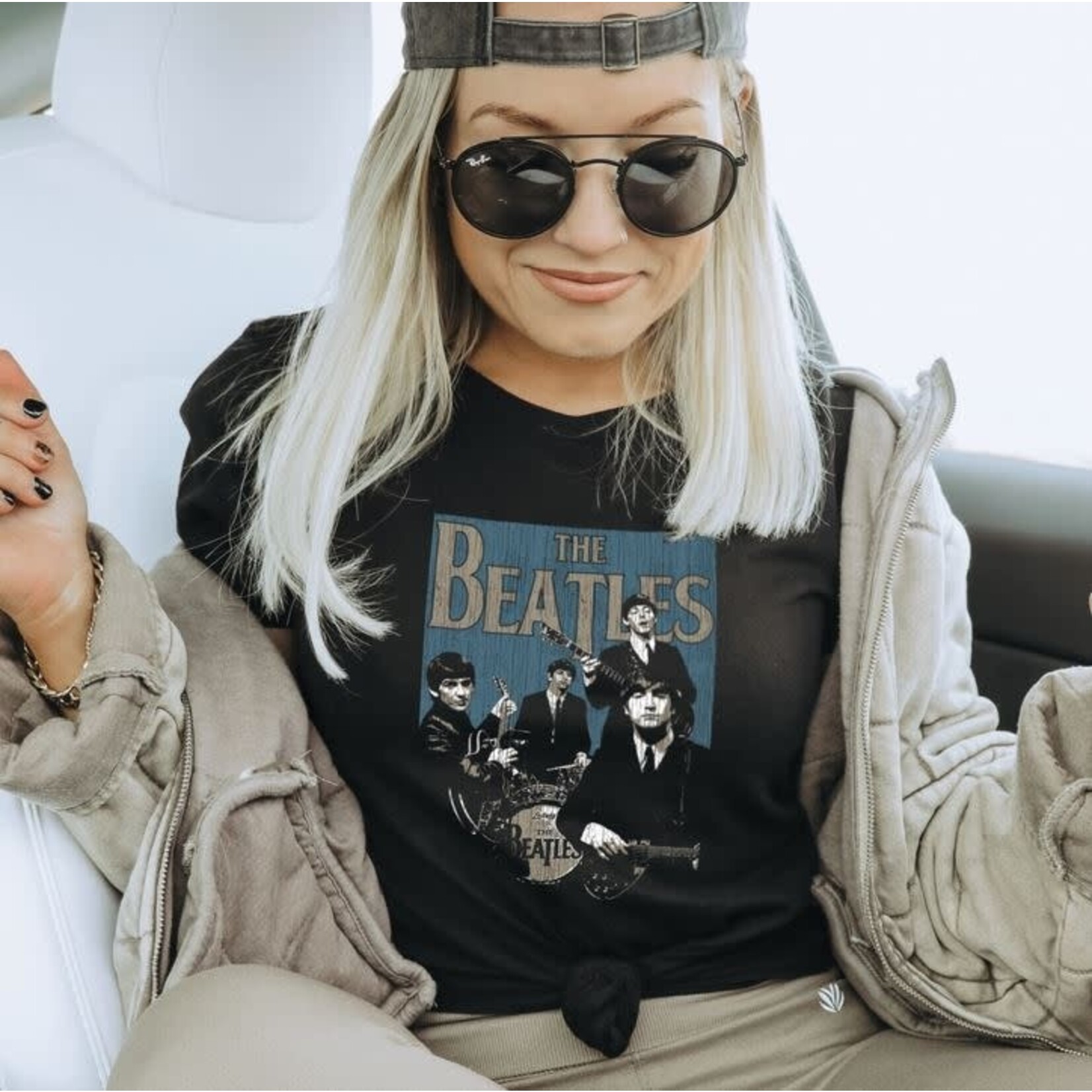 GGS The Beatles Vintage Inspired Band Tee Black