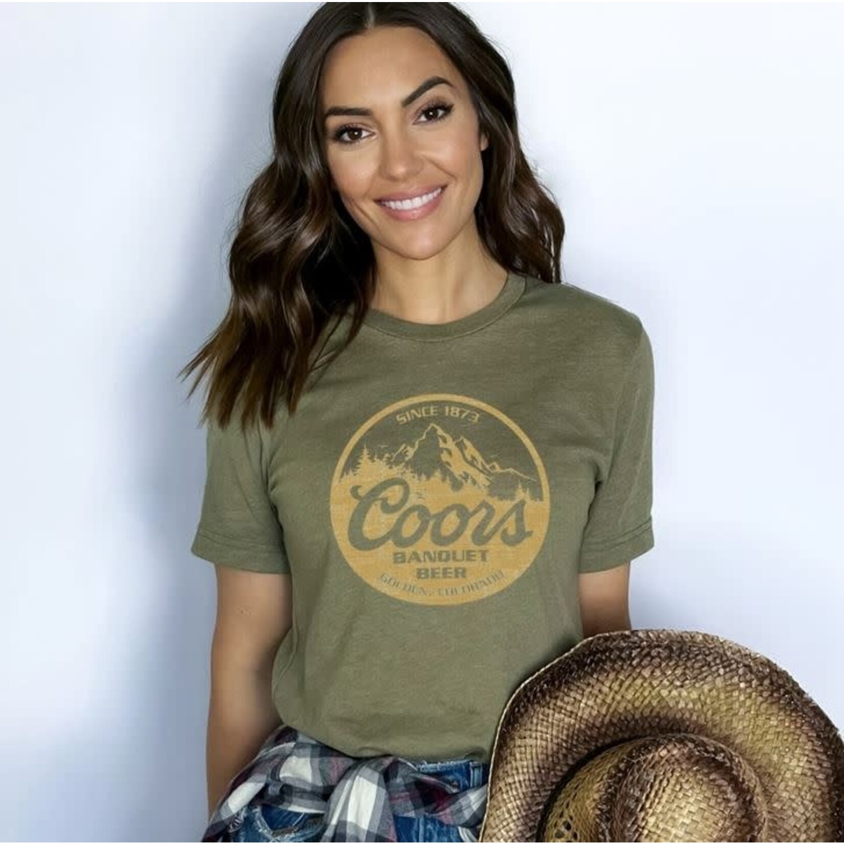 GGS Coors Banquet Beer T-Shirt Heather Olive