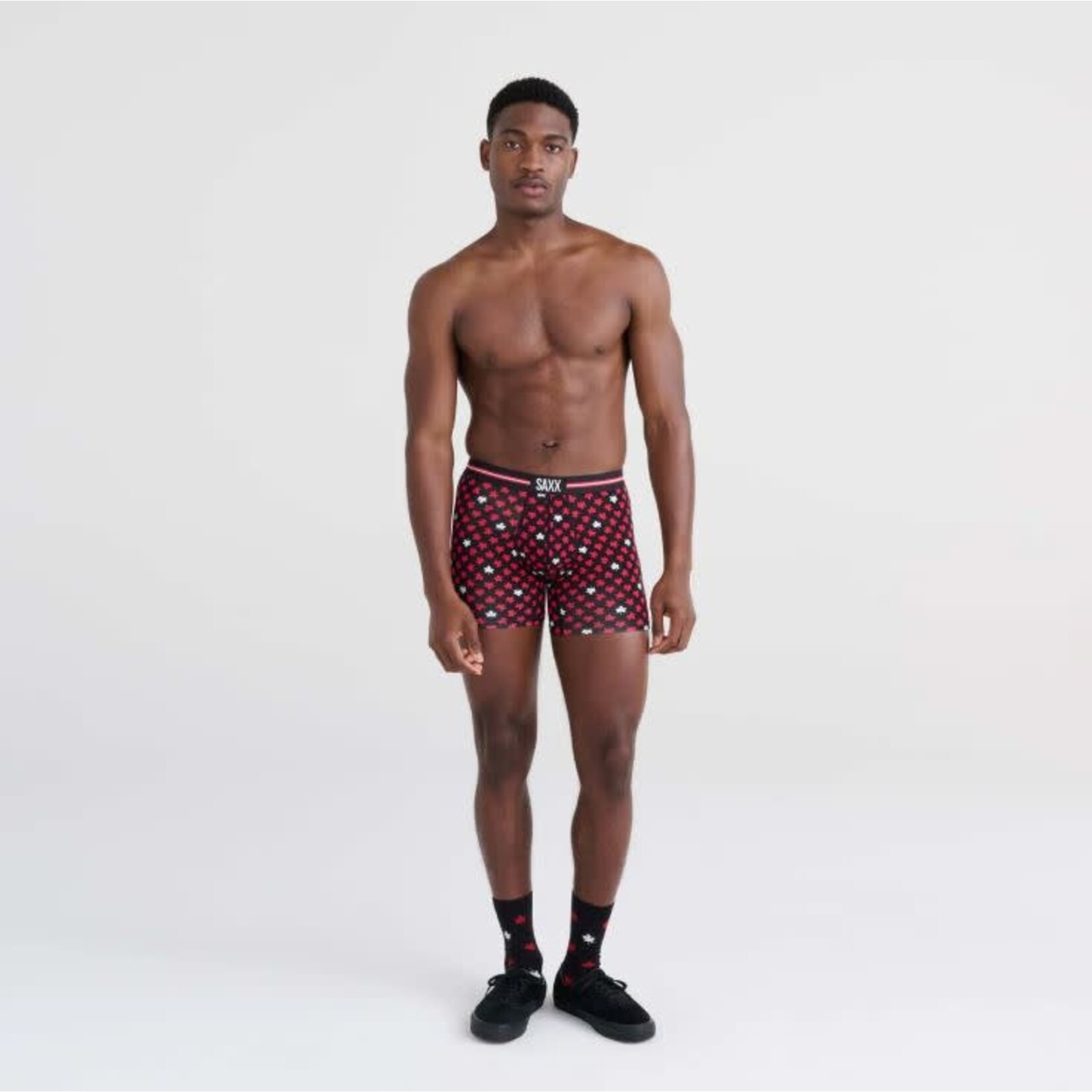 SAXX Vibe Xtra Boxer Brief Maple Leaf Black