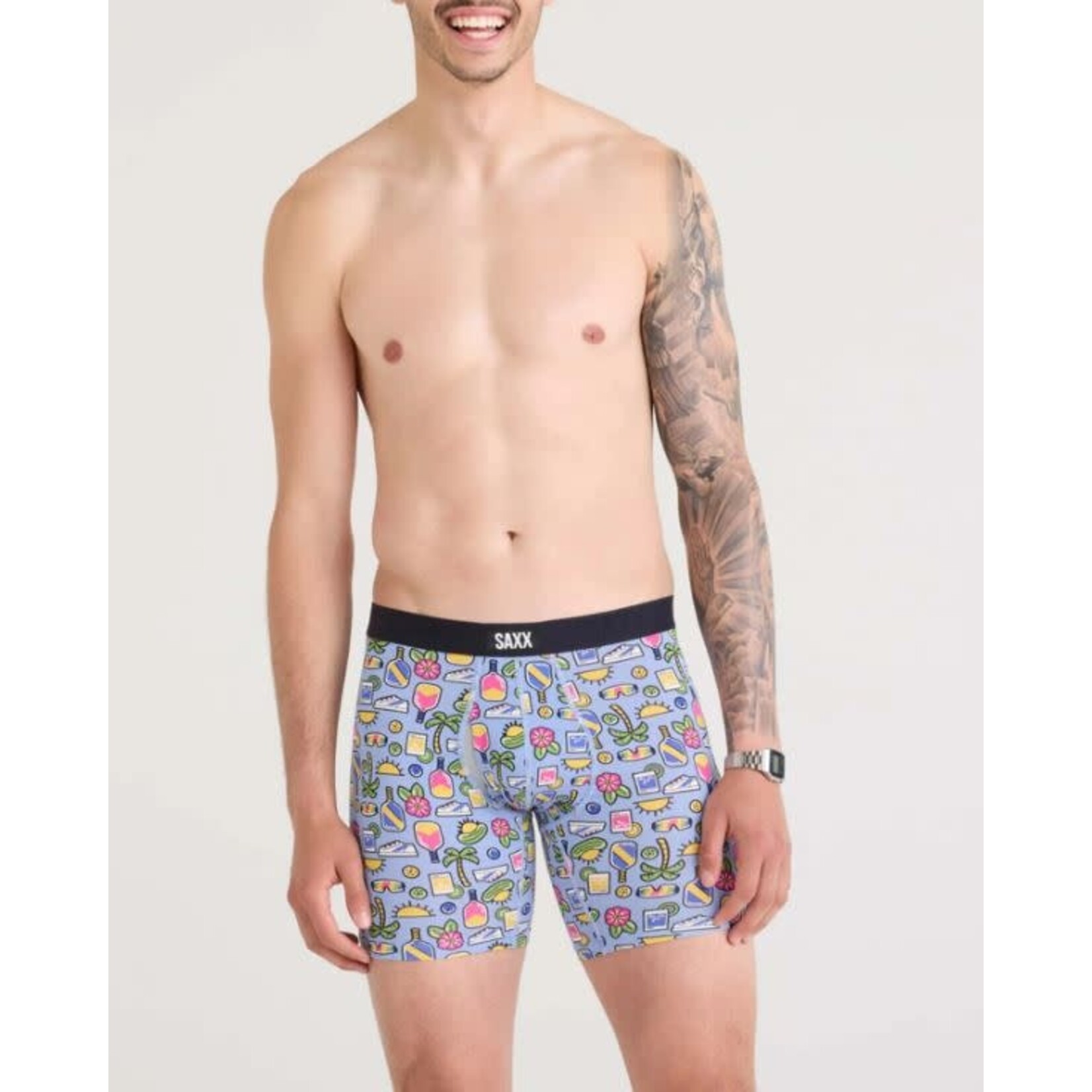 SAXX Vibe Xtra Boxer Brief Pickleball Paradise Blue