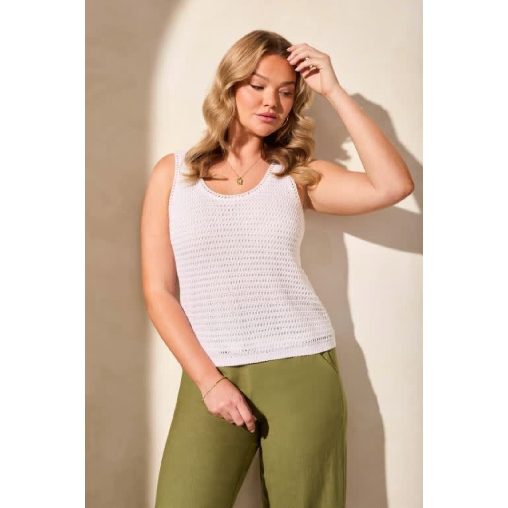 Tribal Crochet Scoop Neck Tank