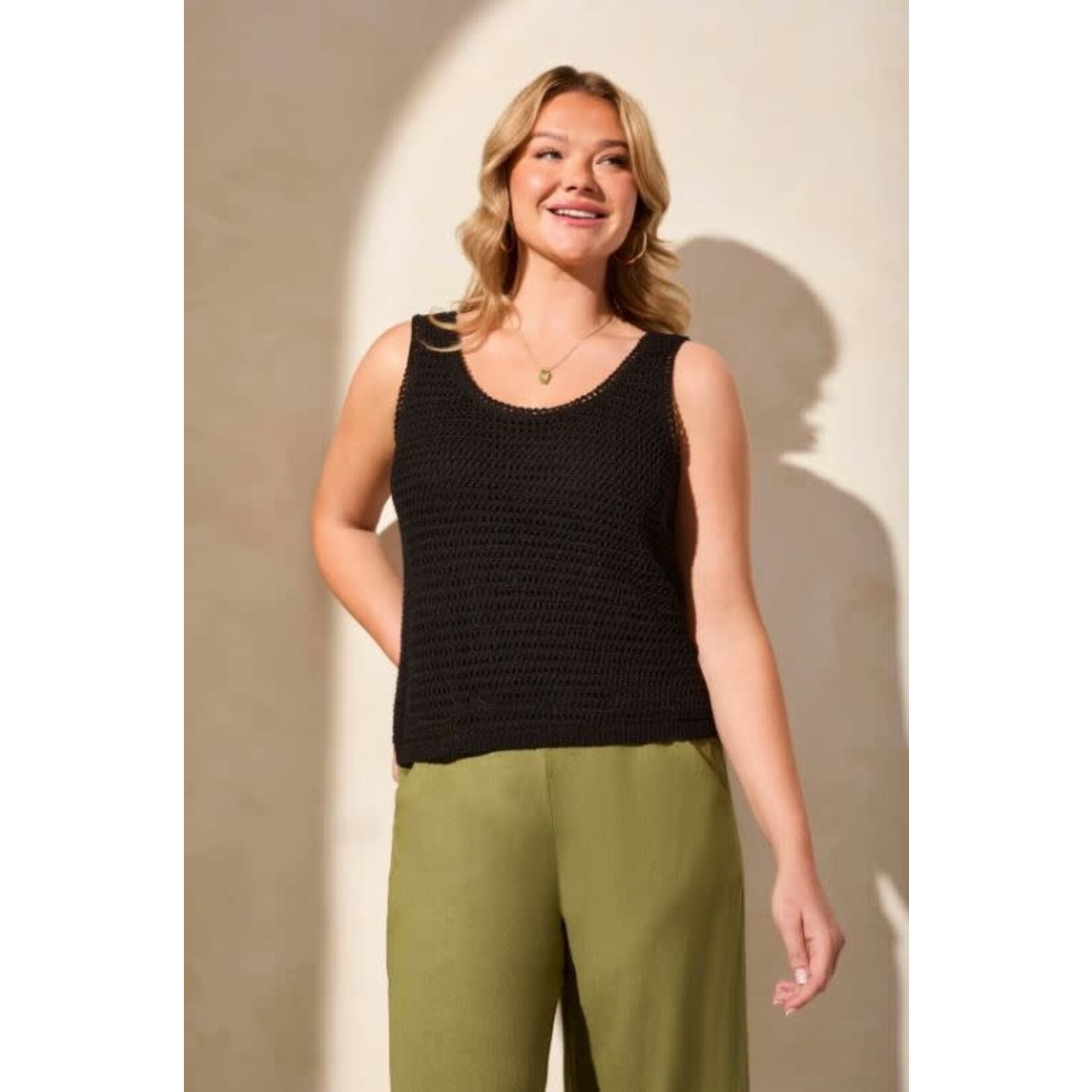 Tribal Crochet Scoop Neck Tank