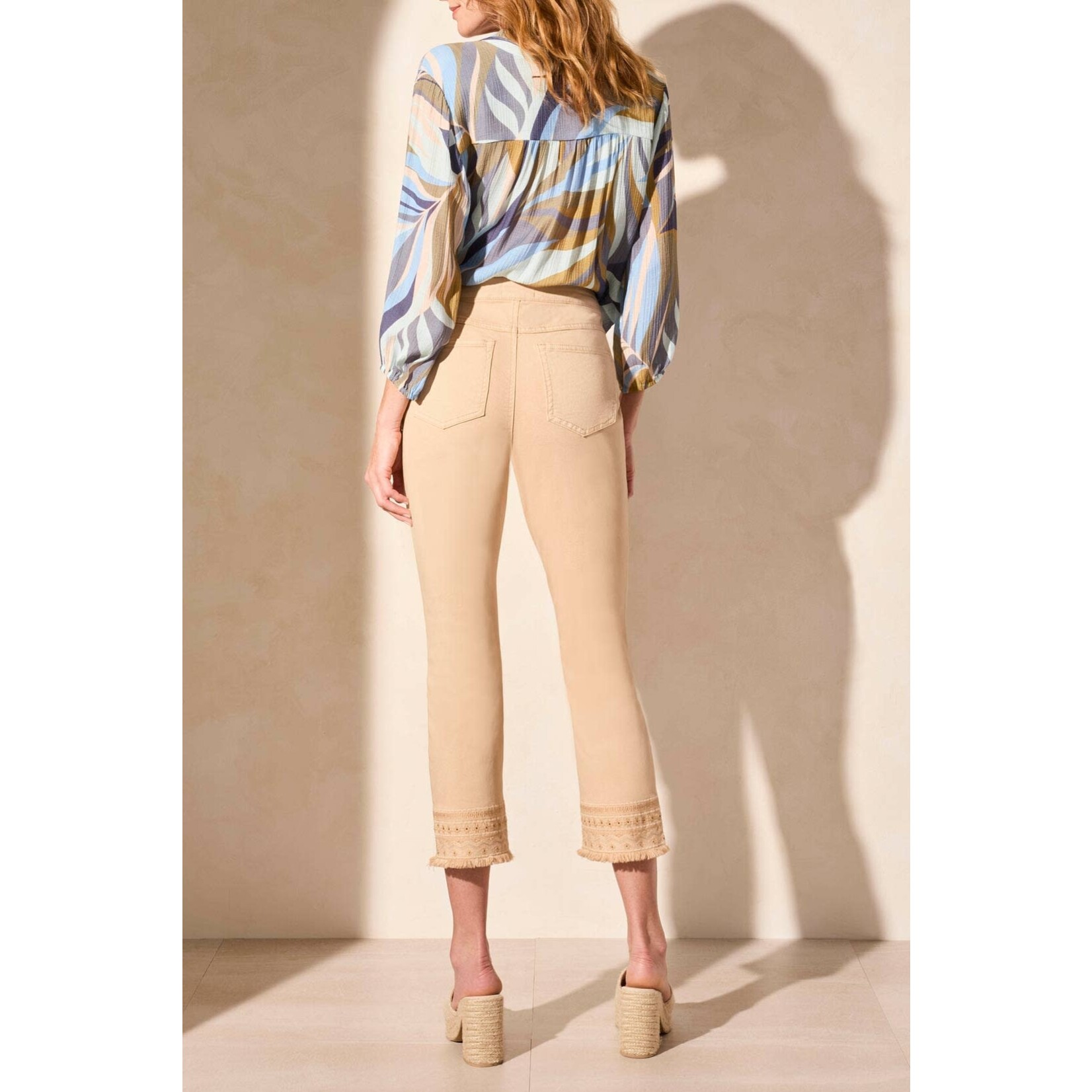 Tribal Audrey Embellished Straight Leg Crop Jeans