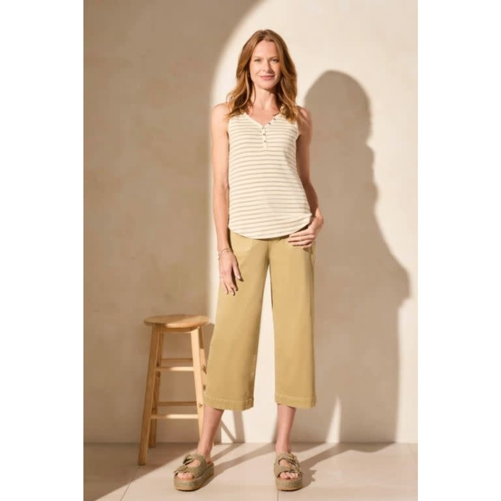 Tribal Henley Tank With Buttons