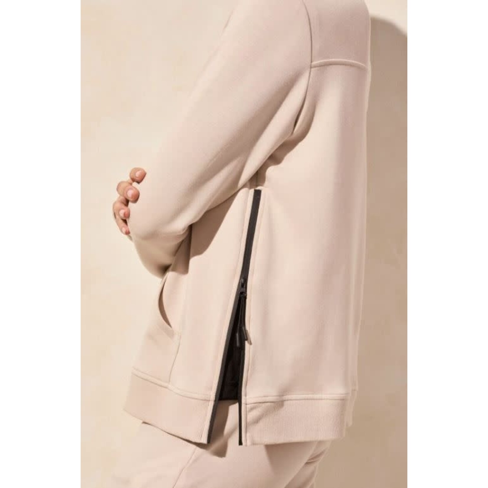Tribal Mock Neck Zip Up