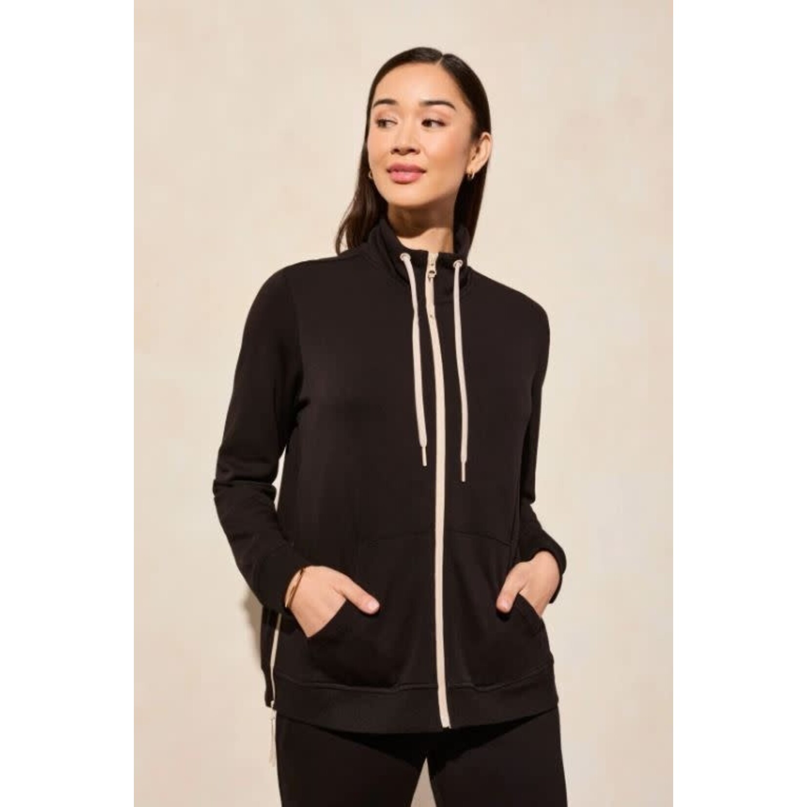 Tribal Mock Neck Zip Up