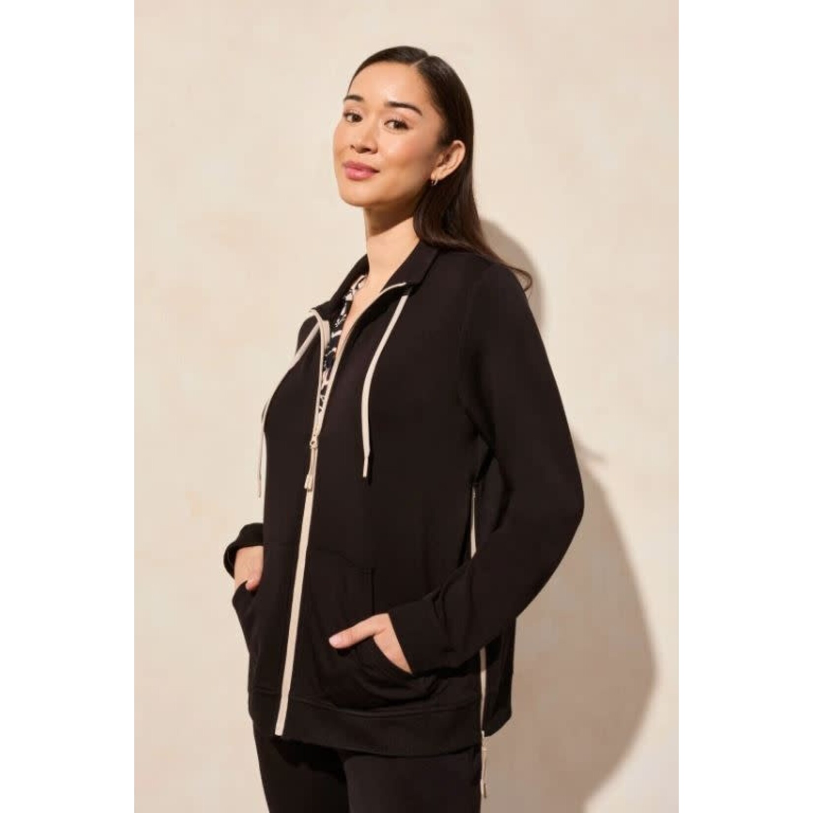Tribal Mock Neck Zip Up