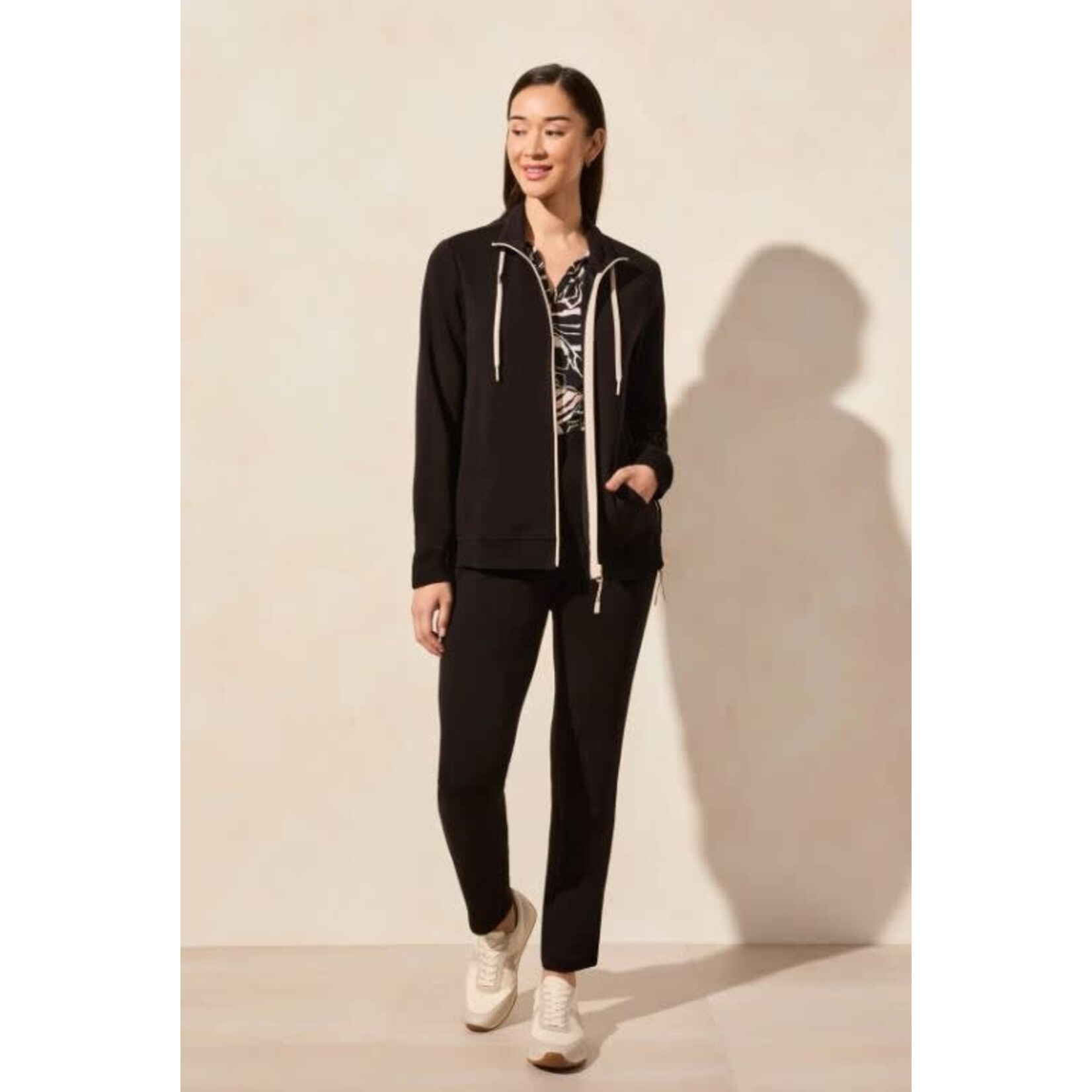 Tribal Mock Neck Zip Up