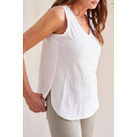 Tribal Textured V-Neck Curved Hem Tank