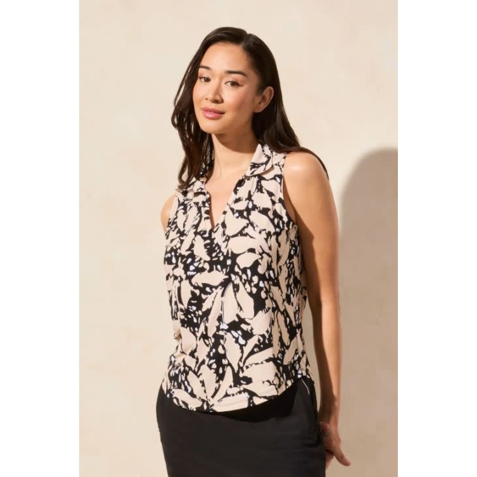 Tribal Sleeveless Polo Top