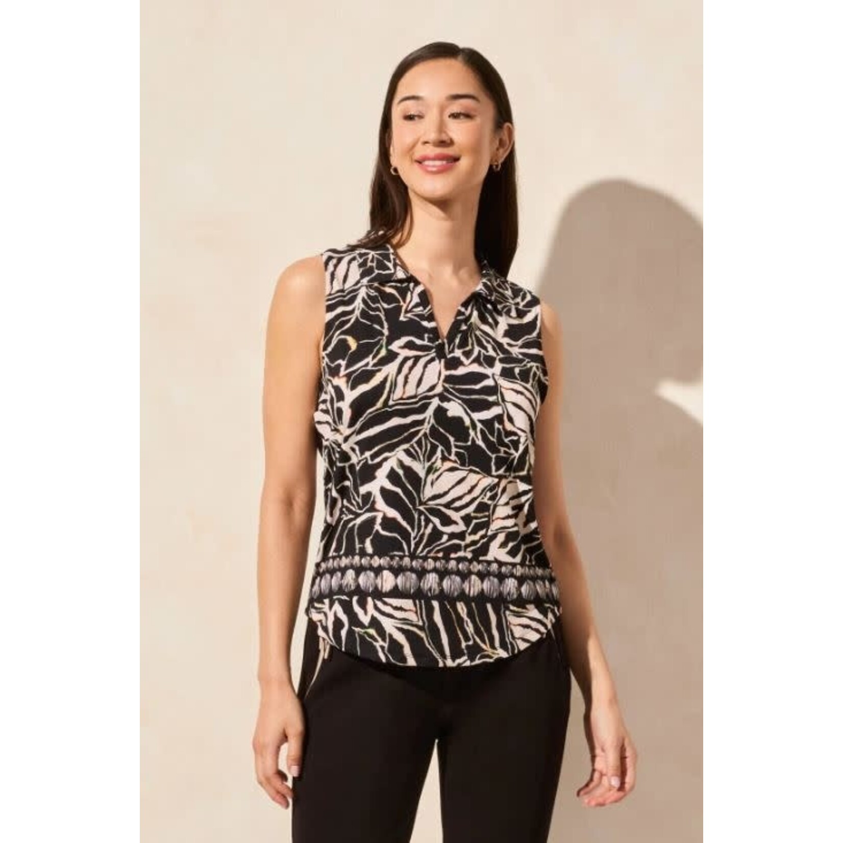 Tribal Sleeveless Polo Top