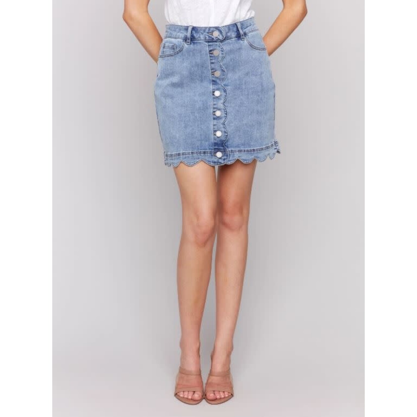 Charlie B Scalloped Hem Skirt