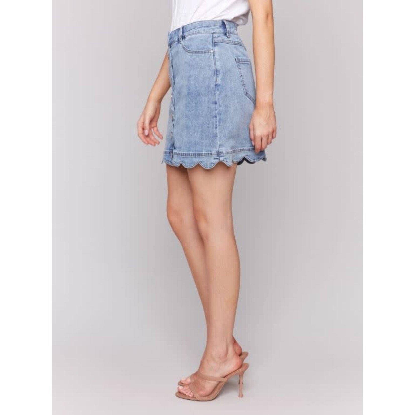 Charlie B Scalloped Hem Skirt