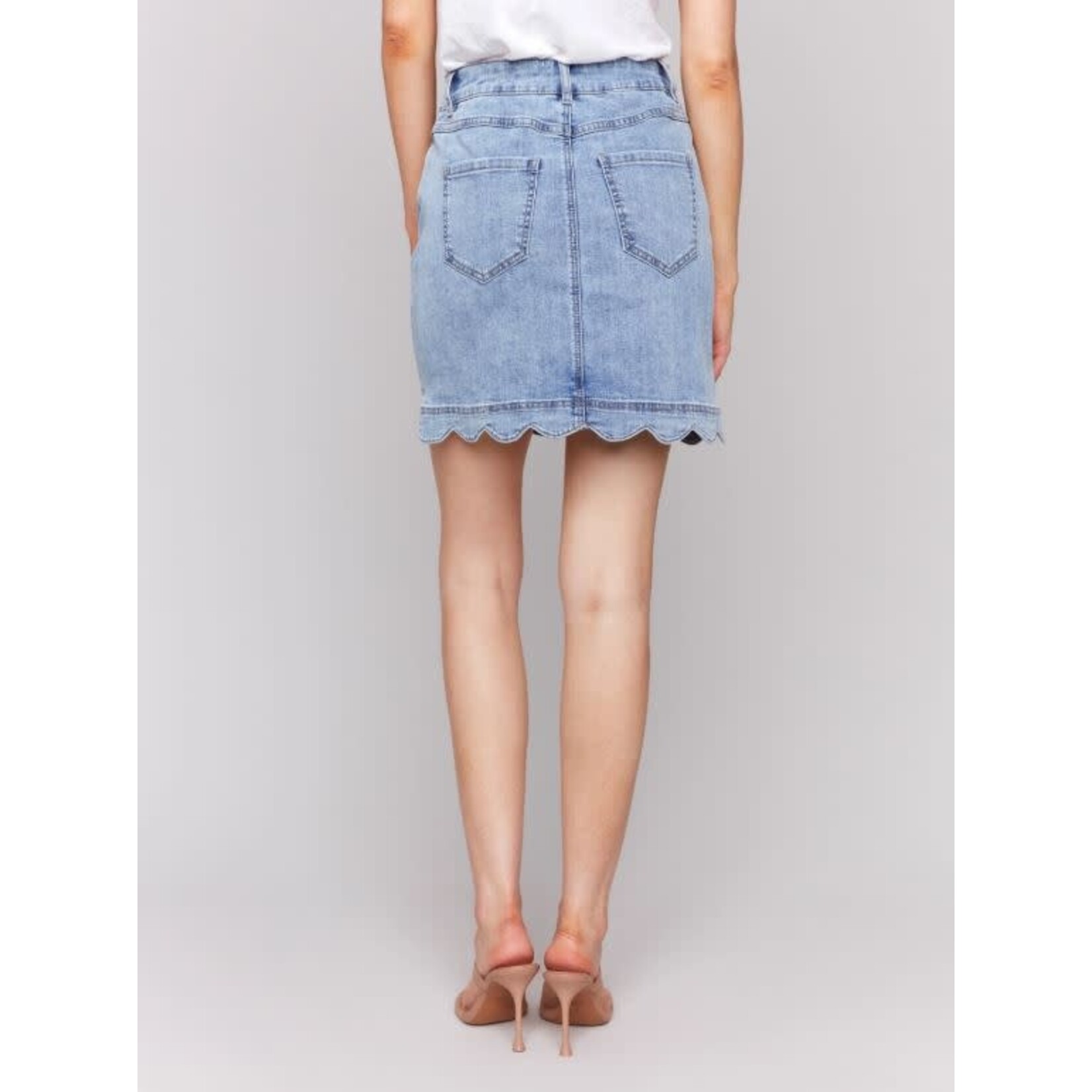 Charlie B Scalloped Hem Skirt